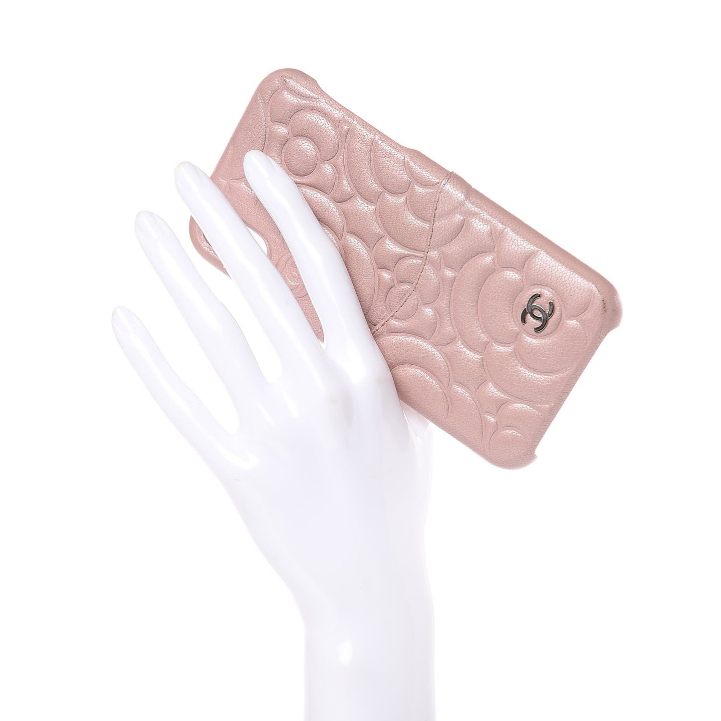Goatskin Camellia iPhone X Case Pink