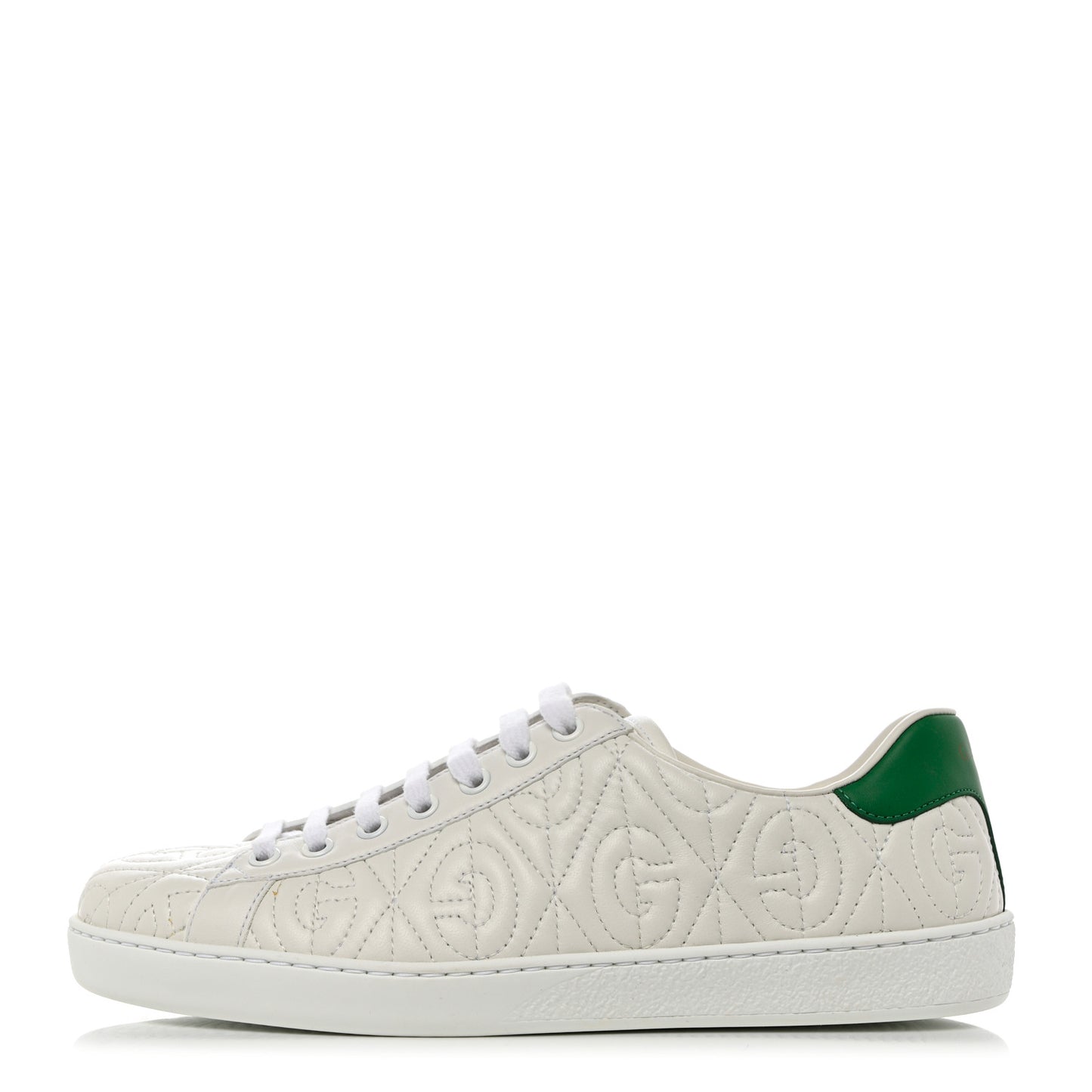 Nappa G Rhombus Mens Ace Sneakers Great 6.5 White Green