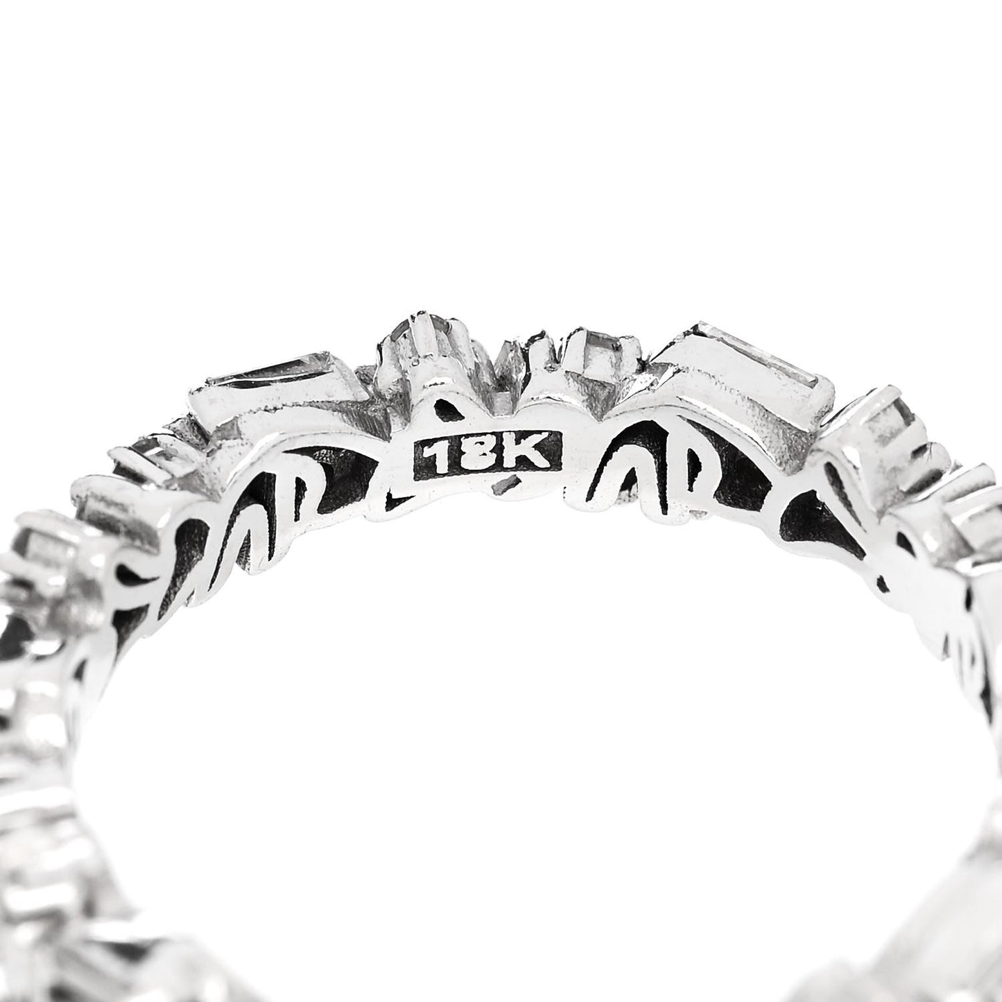 18K White Gold Classic Icon Eternity Band Ring 56 7.5
