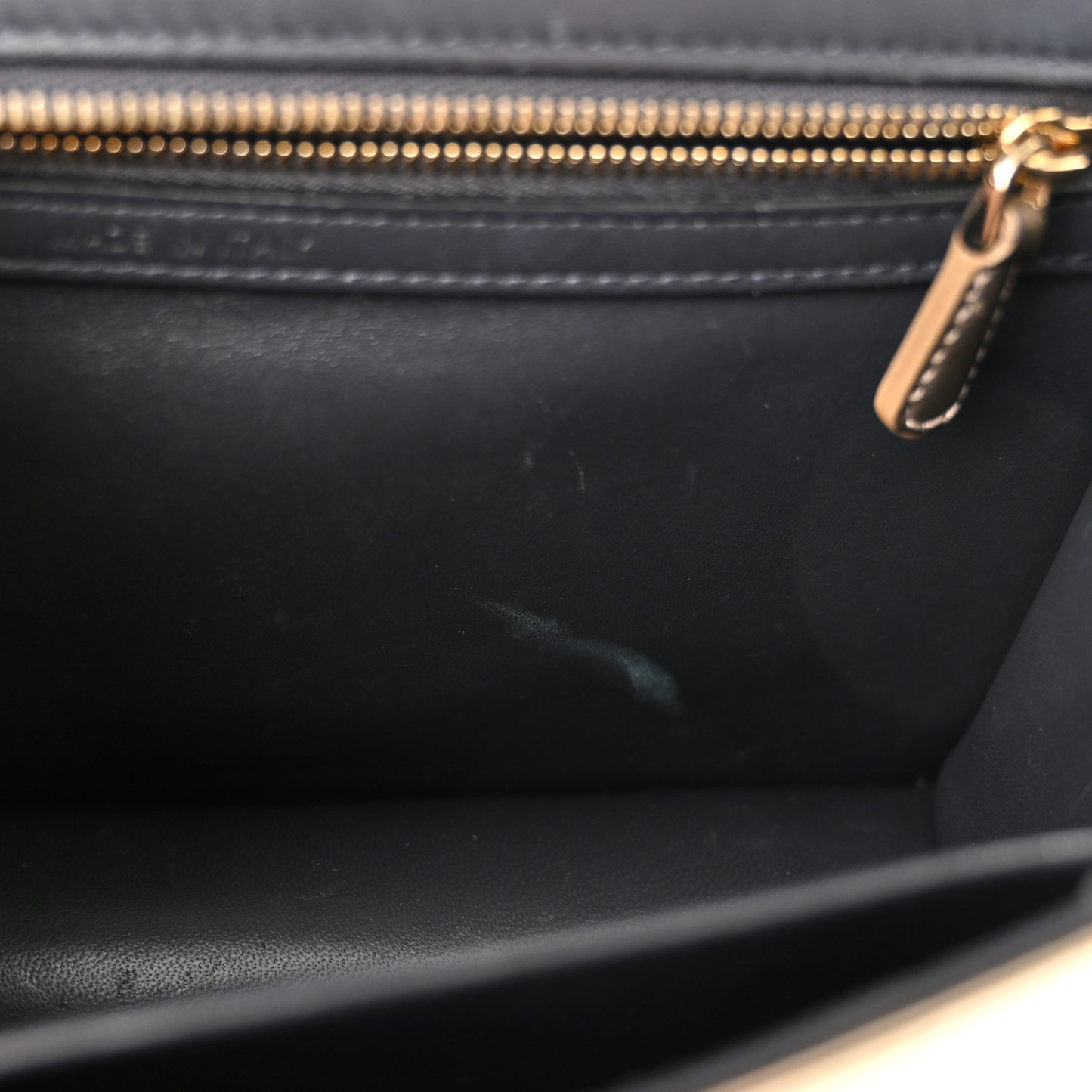 Metallic Patent Micro-Cannage Medium Diorama Flap Bag Gold