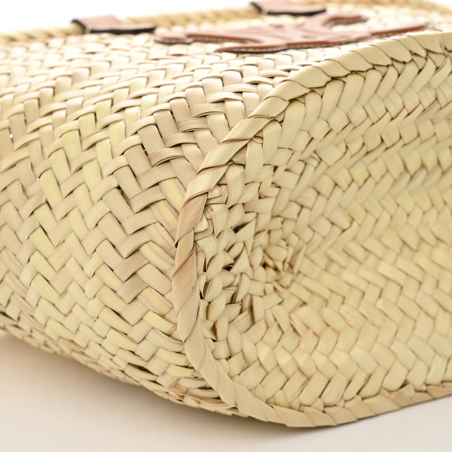 Palm Leaf Calfskin Triomphe Teen Panier Tan
