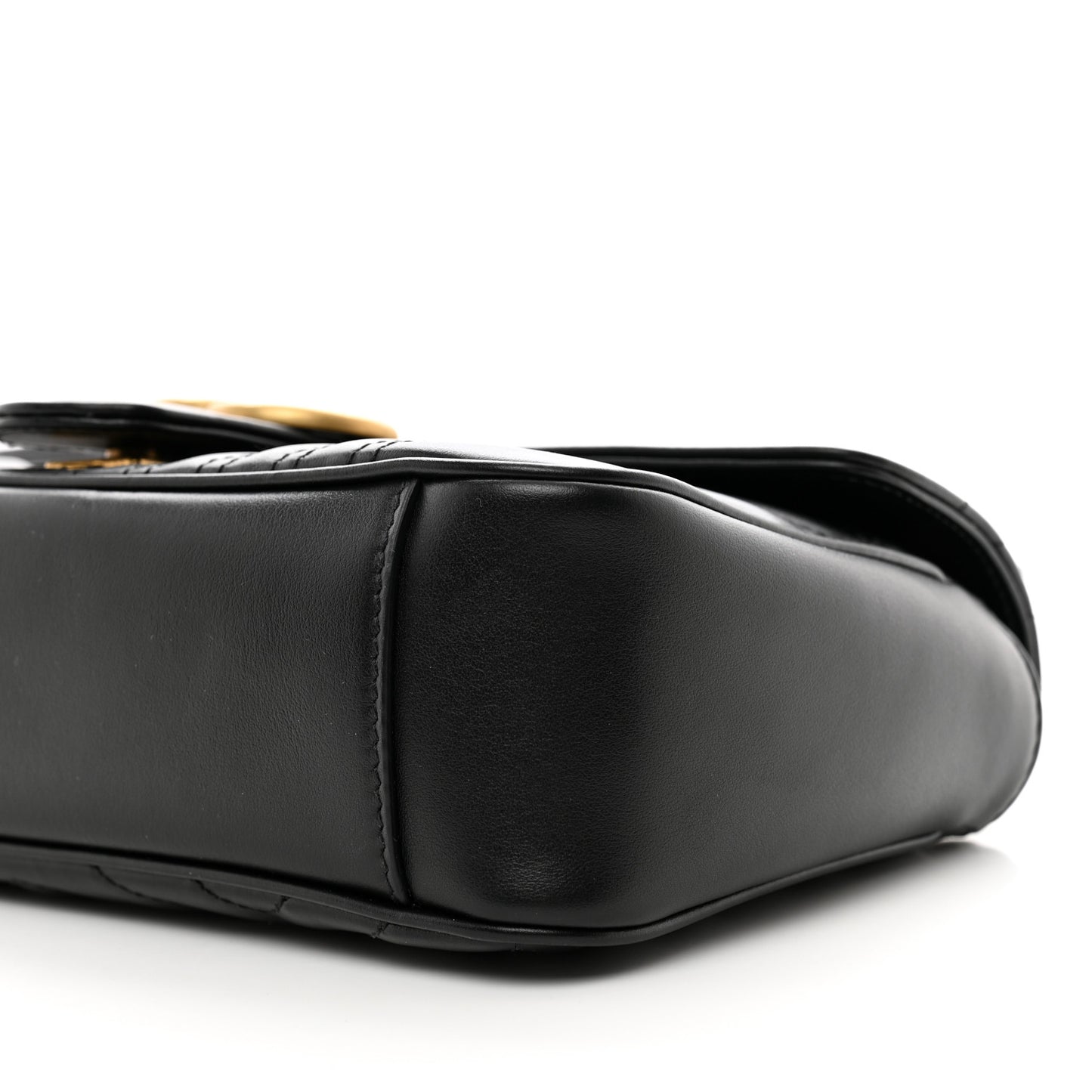 Calfskin Matelasse Small GG Marmont Shoulder Bag Black