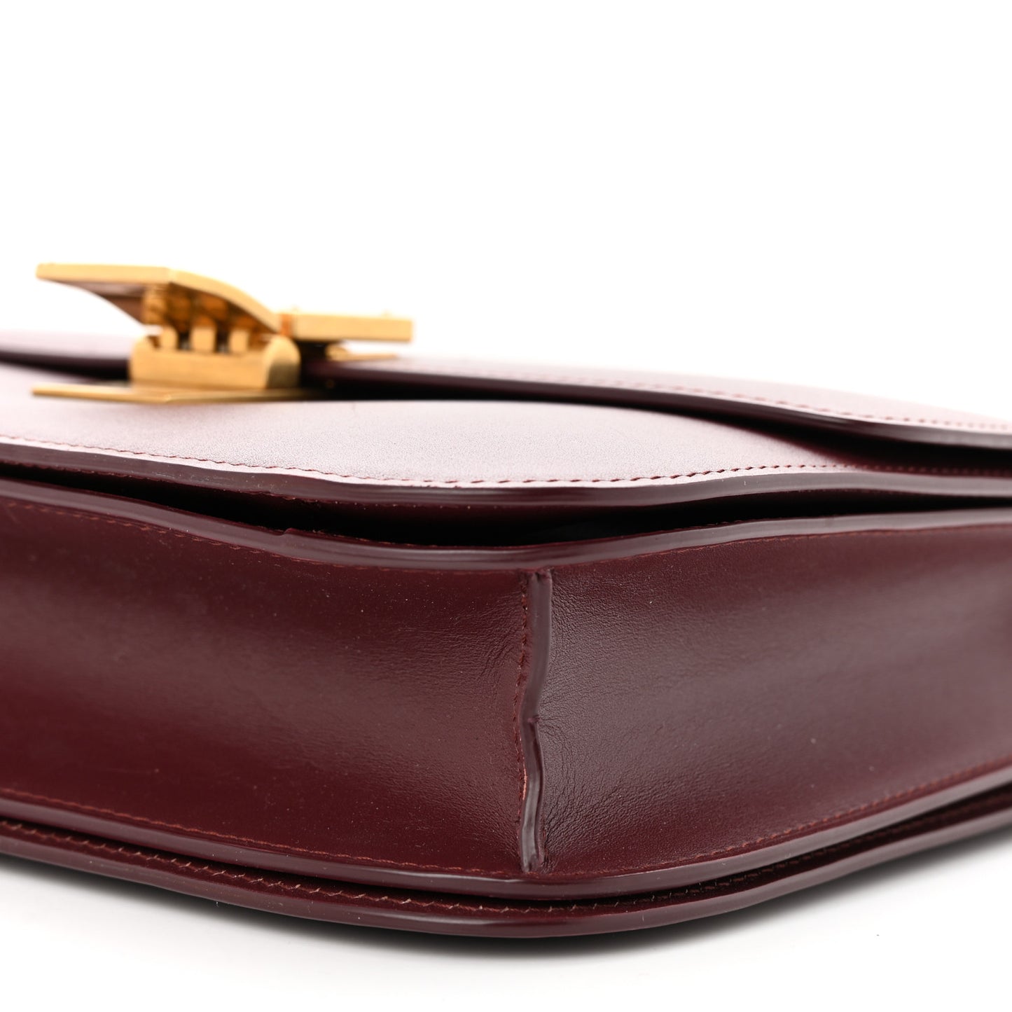 Box Calfskin Medium Classic Box Flap Bag Burgundy