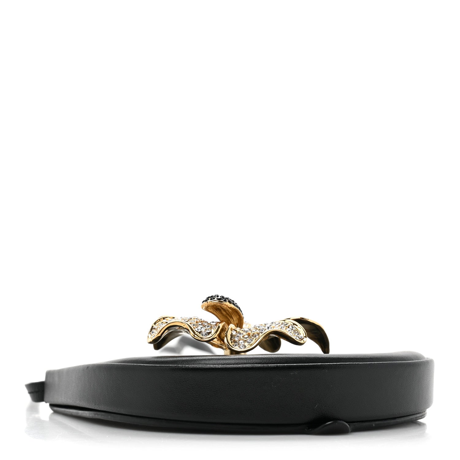 Loewe Calfskin Crystal Flower Mini Heel Pouch Black 4 of 10