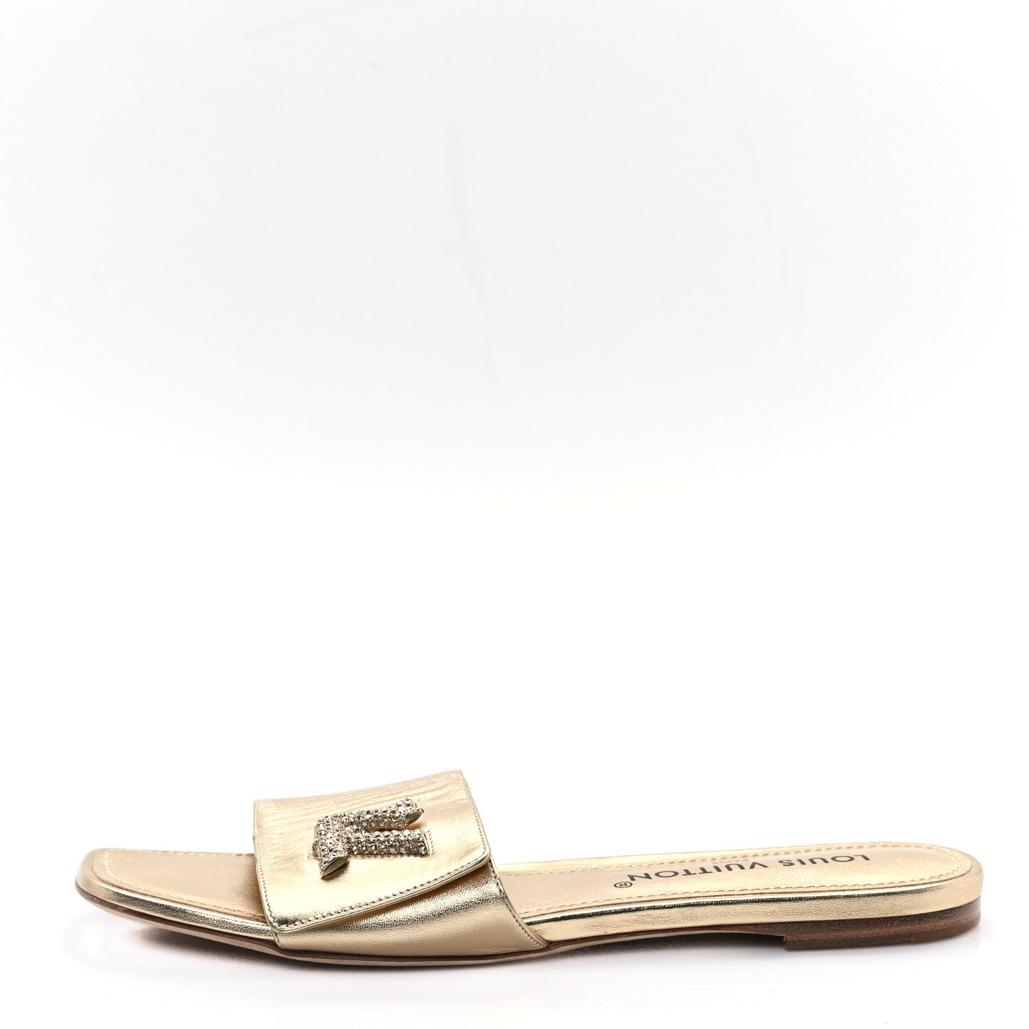 Louis Vuitton Metallic Calfskin Shake Flat Sandal 40 Gold 1 of 10