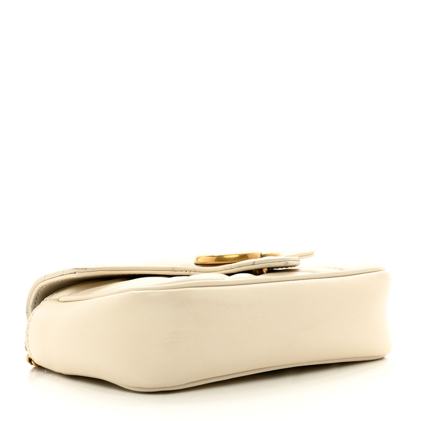 Calfskin Matelasse Super Mini GG Marmont Shoulder Bag White