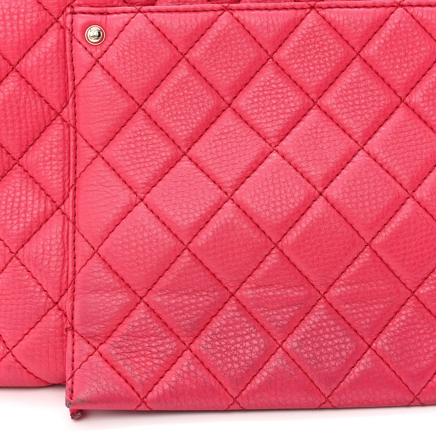 Calfskin Quilted Small XXL Travel Flap Bag Dark Pink