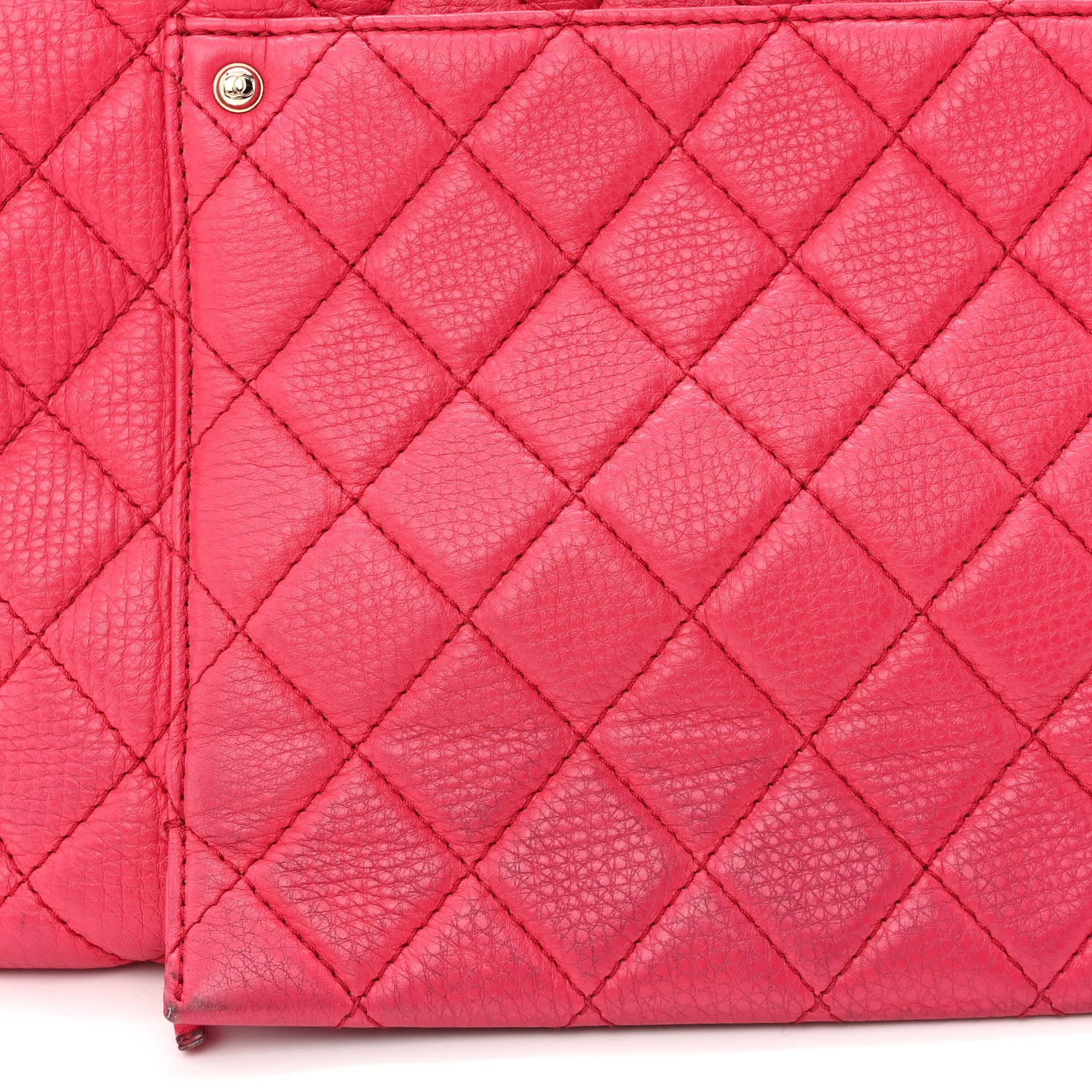 Chanel Calfskin Quilted Small XXL Travel Flap Bag Dark Pink 15 of 15