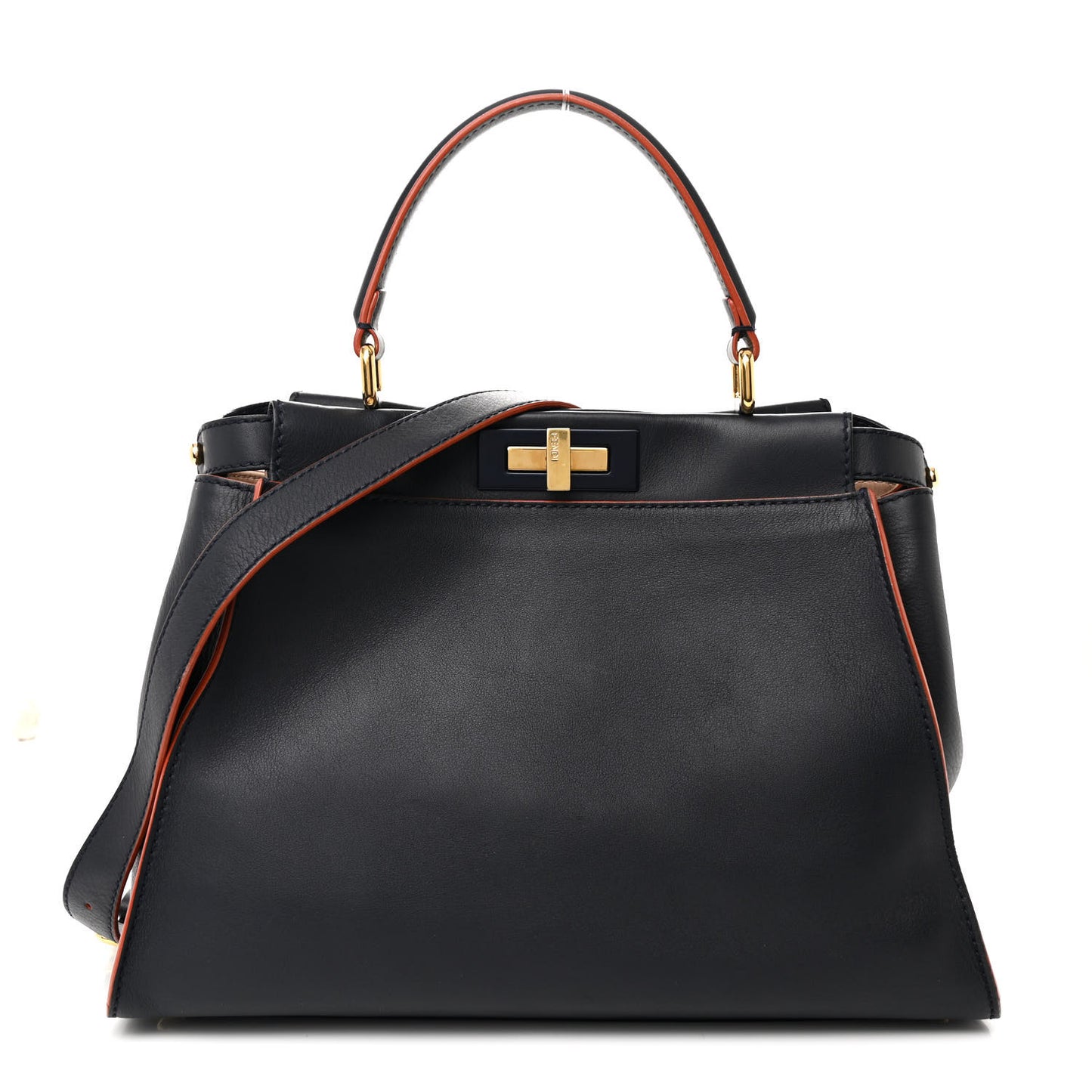 Vitello Seta Burro Medium Peekaboo Iconic Satchel Blue Notte Plaster