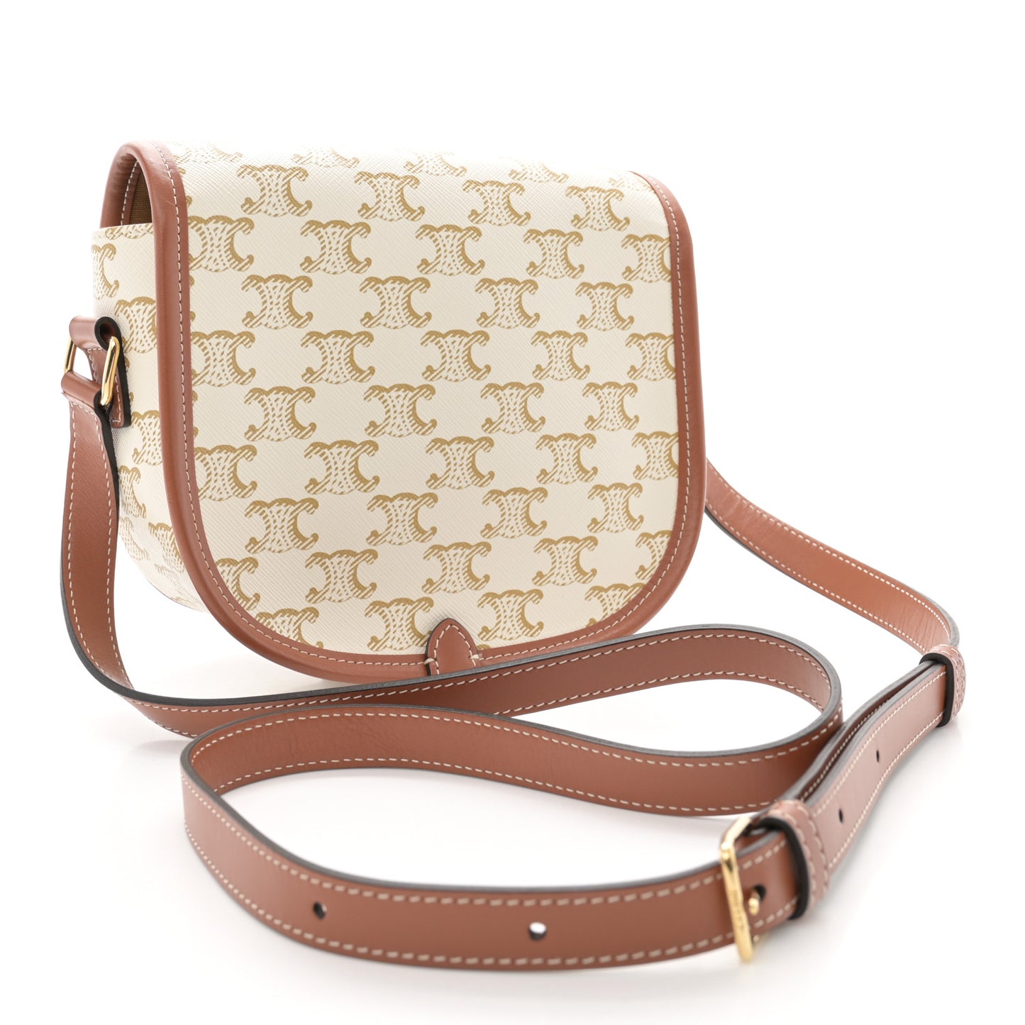 Triomphe Canvas Medium Folco Bag White