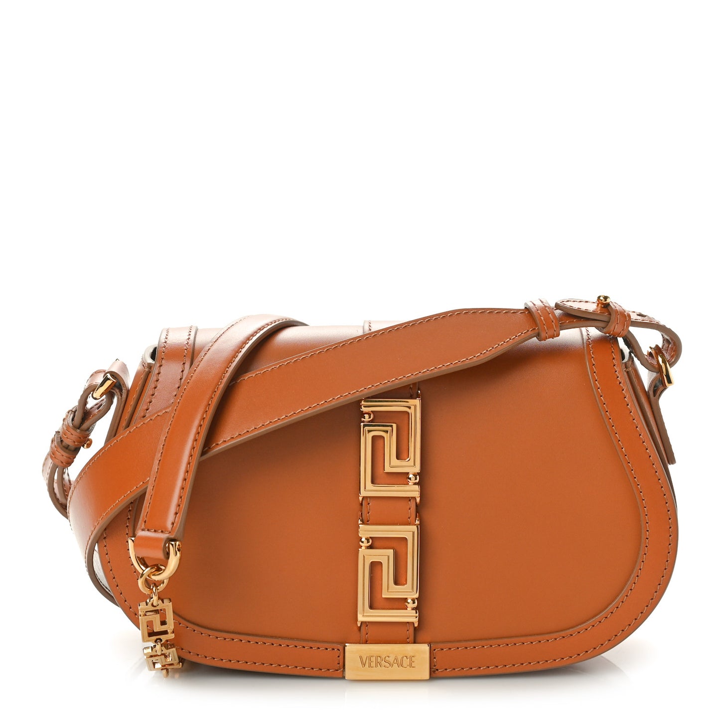 Calfskin Medium Greca Goddess Shoulder Bag Caramel