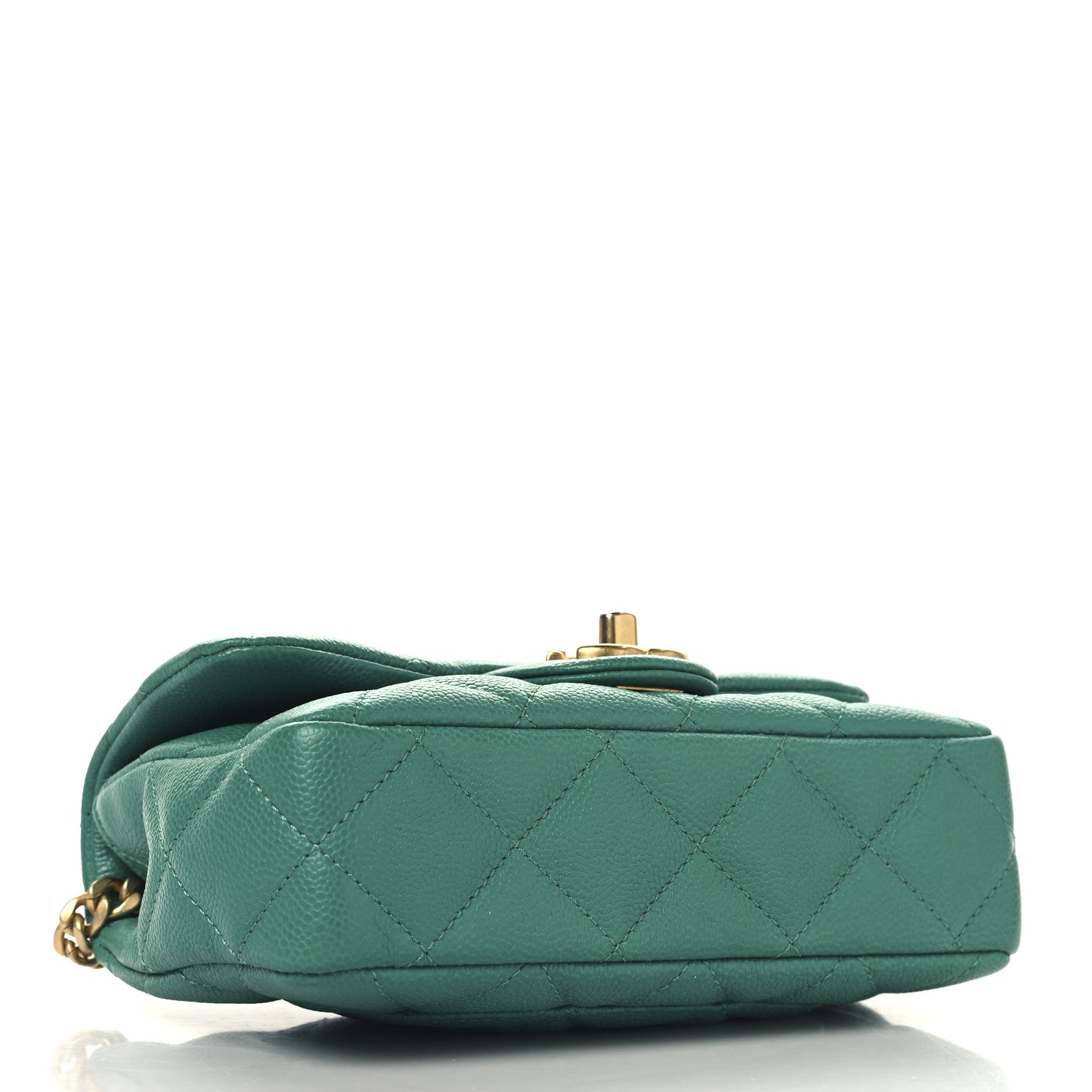 Chanel Caviar Quilted Sweetheart Mini Rectangular Flap Green 4 of 10