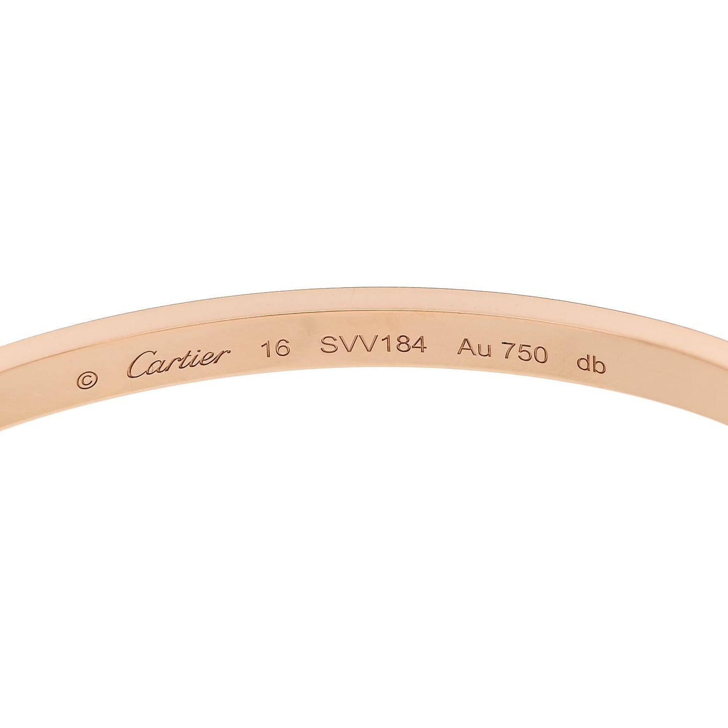 18K Pink Gold Small LOVE Bracelet 16