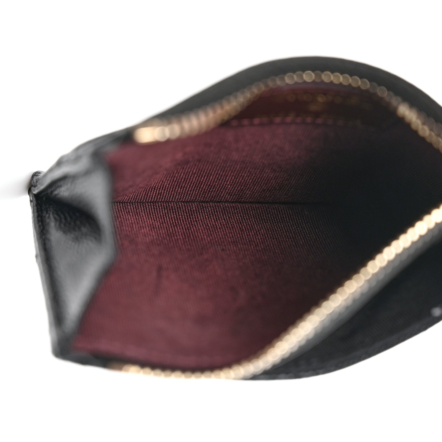 Caviar Quilted CC Zip Card Holder Black