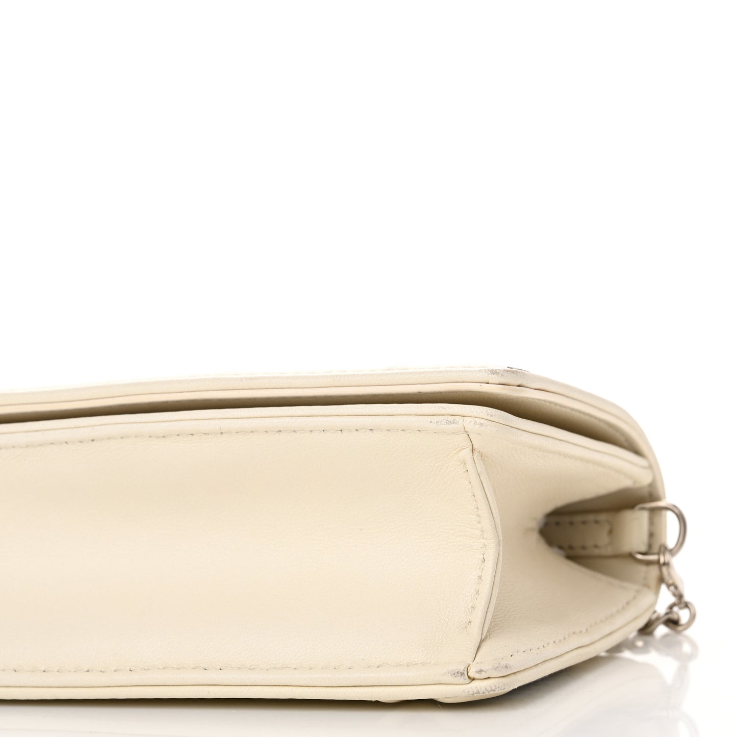 Lambskin Sequin Micro Diorama Flap Bag White