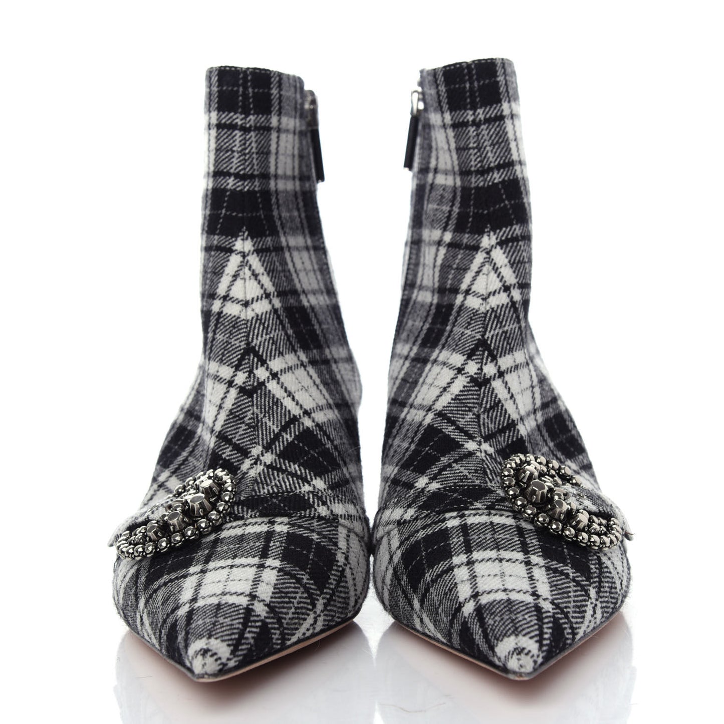 Canvas Tartan Gang Ankle Boots 39 Black