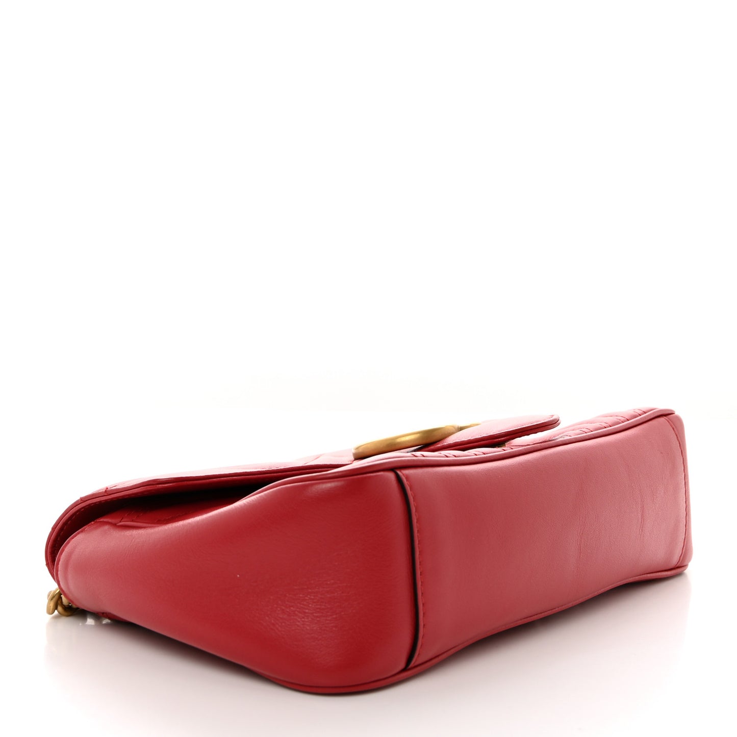Calfskin Matelasse Small GG Marmont Shoulder Bag Hibiscus Red