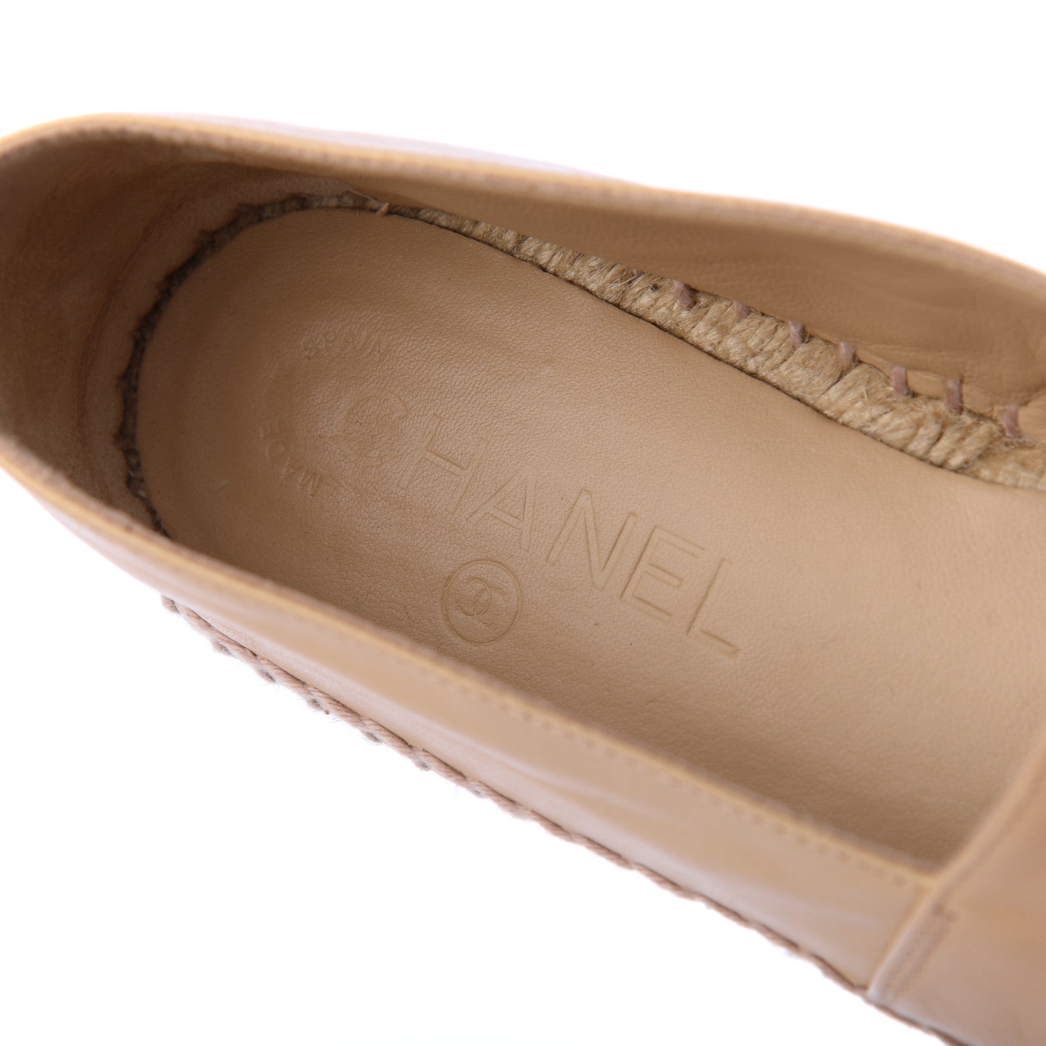 Chanel Lambskin CC Espadrilles 38 Beige Black 6 of 12
