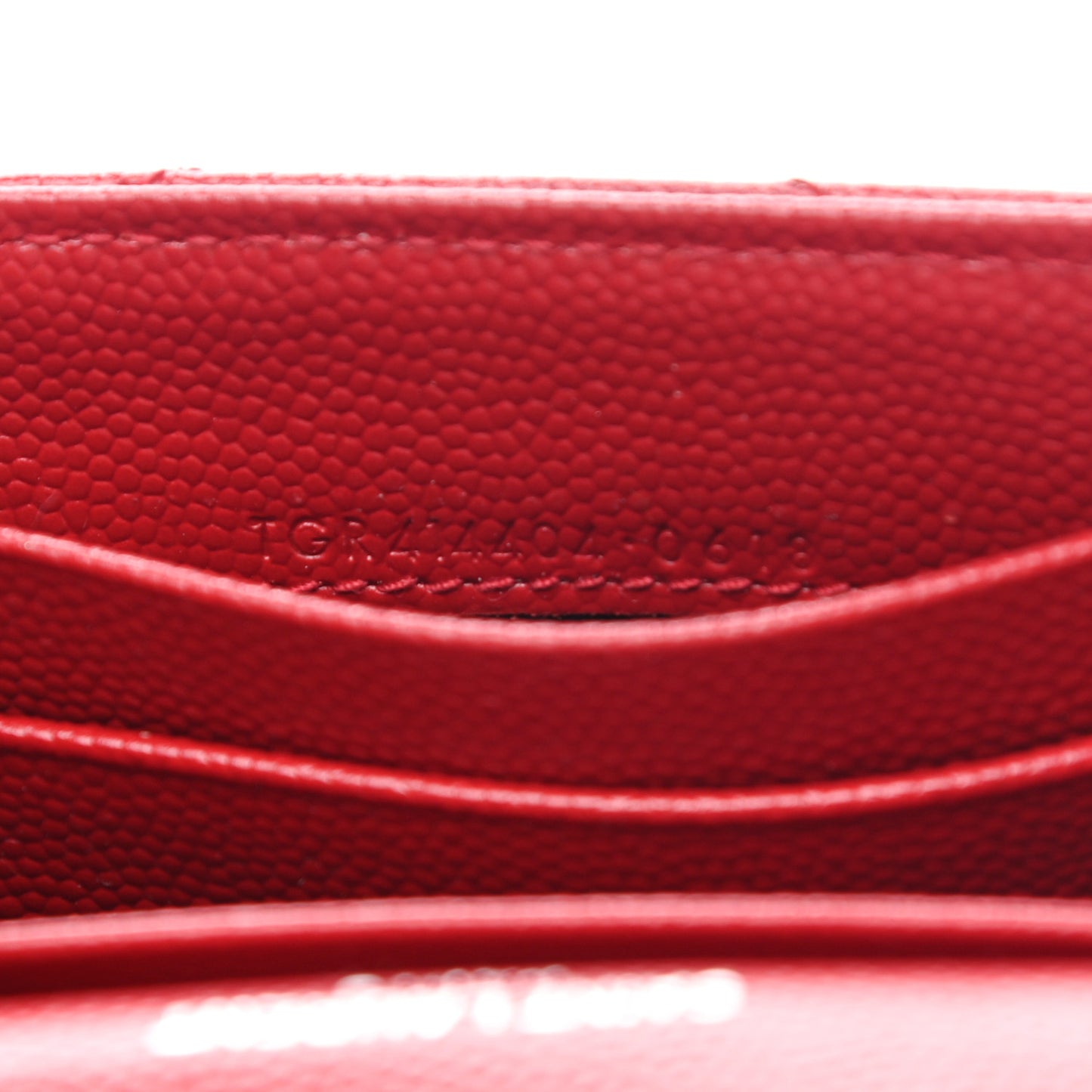 Grain De Poudre Matelasse Chevron Small Monogram Envelope Wallet New Red