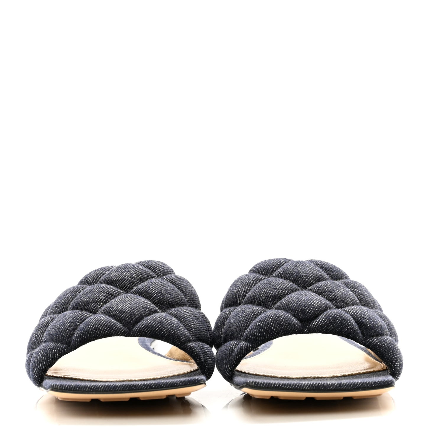 Denim Matelasse Padded Flat Sandals 35 Indigo