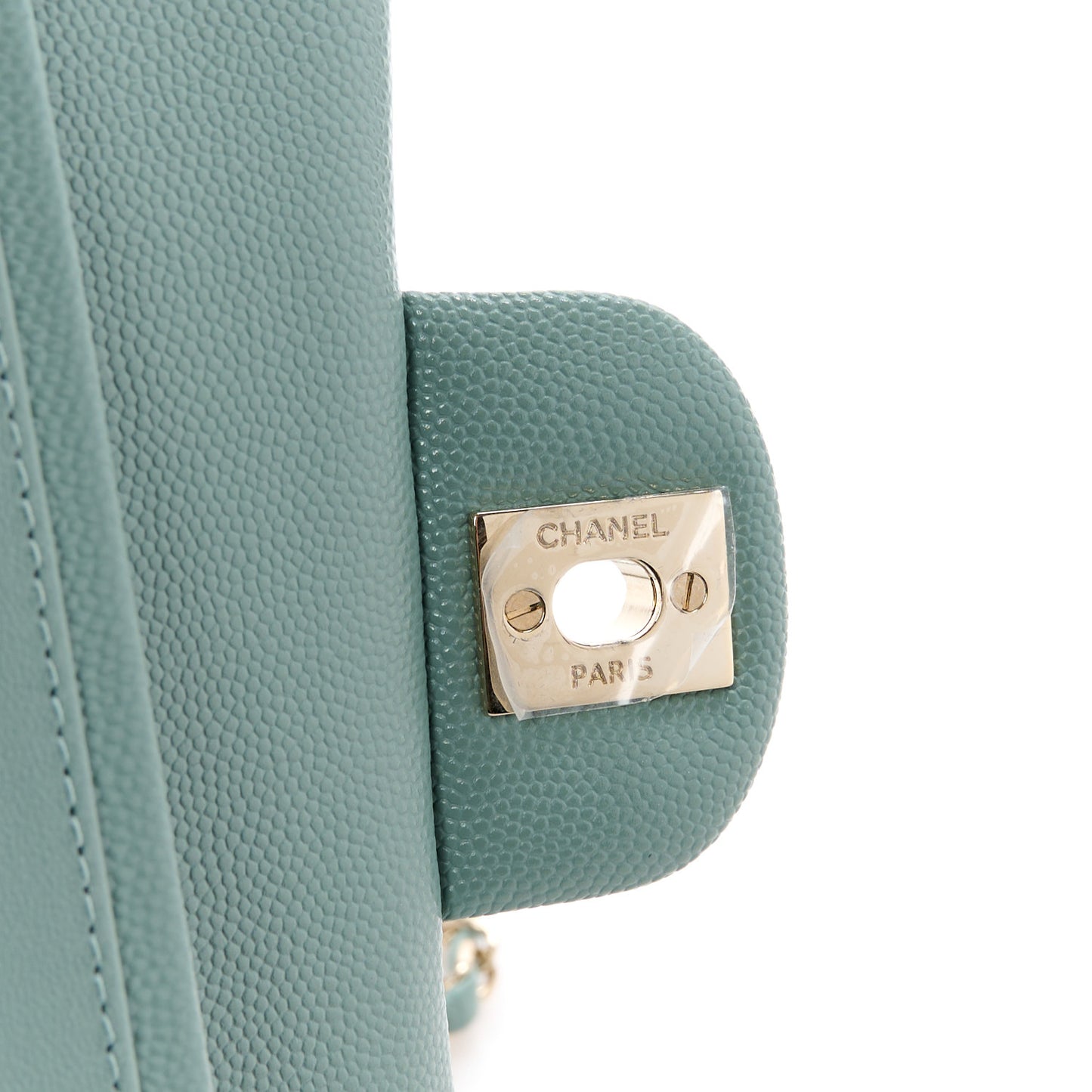Caviar Quilted Medium Double Flap Dark Green