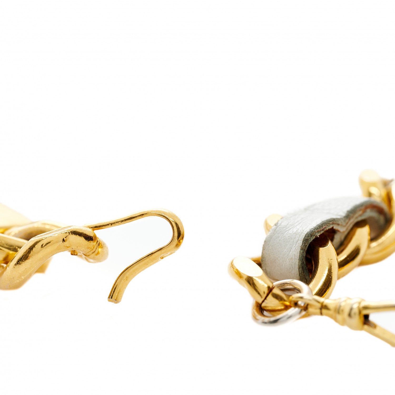 Chanel Lambskin CC Medallion Chain Belt White Gold 6 of 7