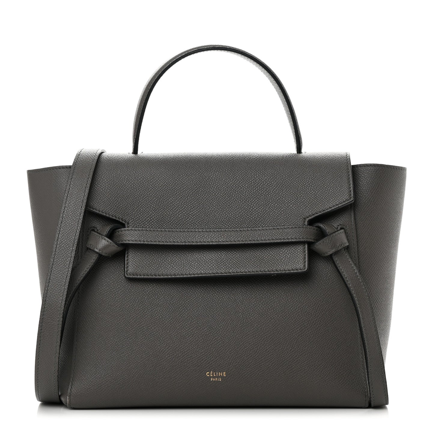 Baby Grained Calfskin Micro Belt Bag Grey