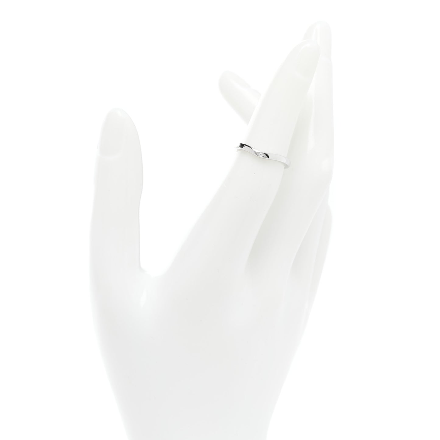 Platinum 3 Diamond Ballerine Wedding Band Ring 48 4.5