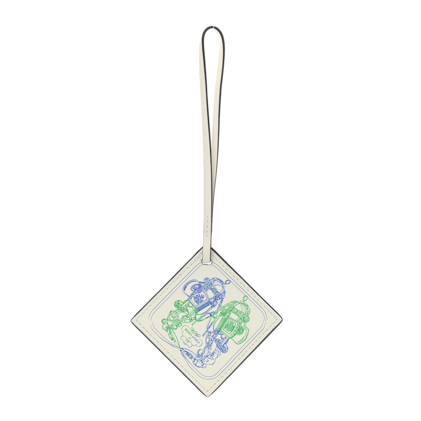 Swift Carre Nano Bag Charm White Bleu Royal Bambou