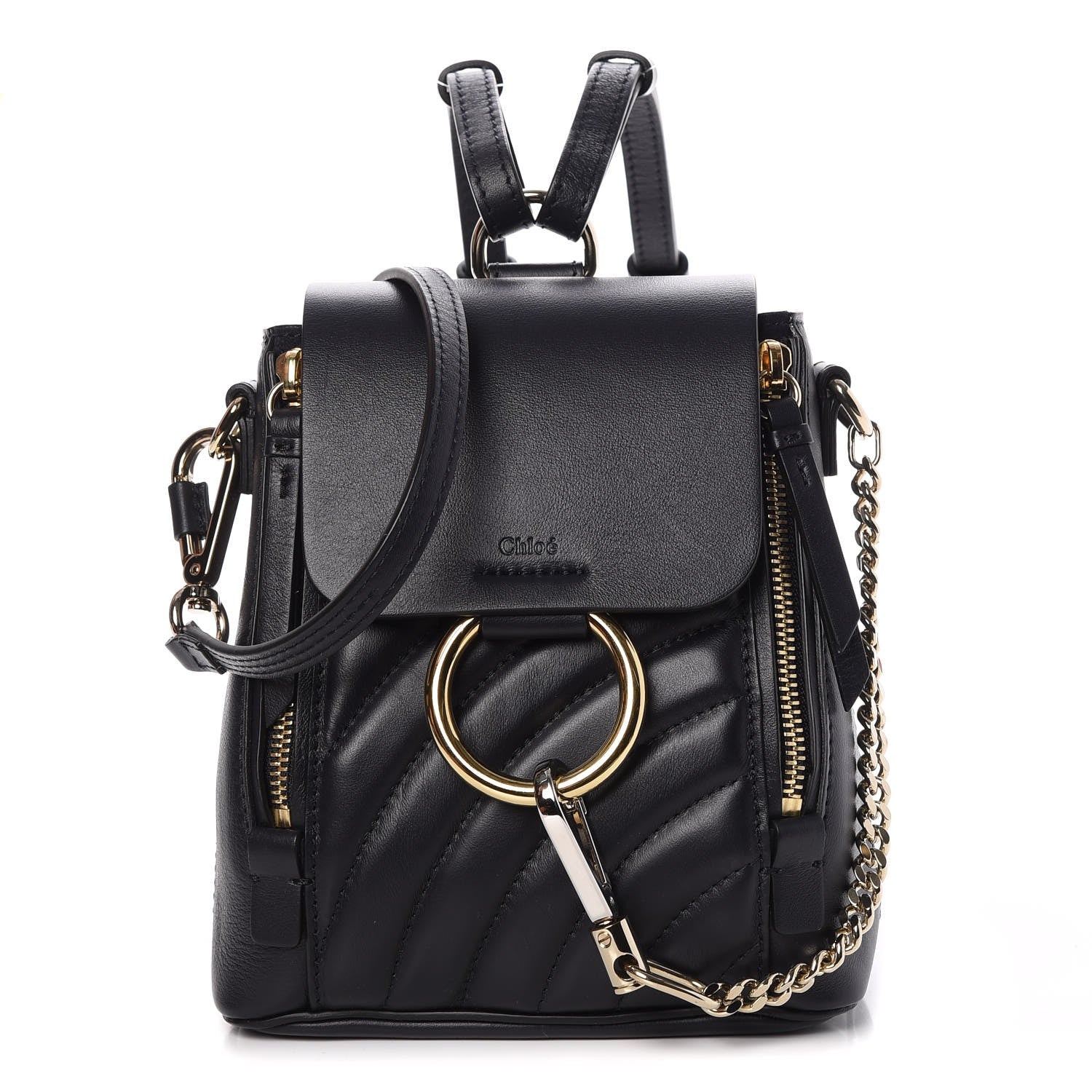 chloe mini faye quilted backpack Chloe Calfskin Quilted Mini Faye Backpack Full Blue 367737 – FASHIONPHILE