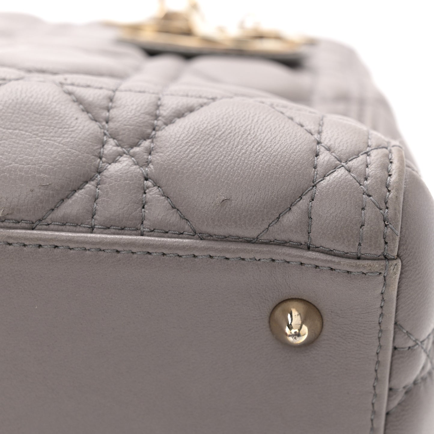Lambskin Cannage Medium Lady Dior Grey