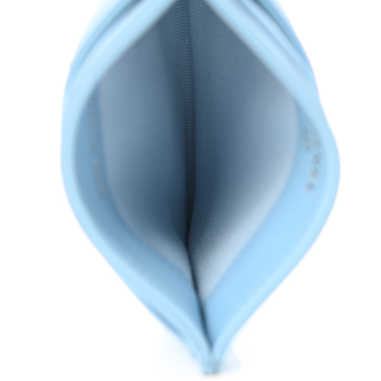 Lambskin Quilted Chanel 19 Card Holder Light Blue