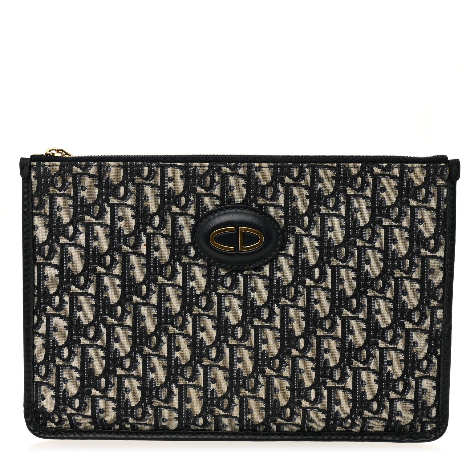 Christian Dior Oblique Monogram Pouch Clutch Blue 1852027