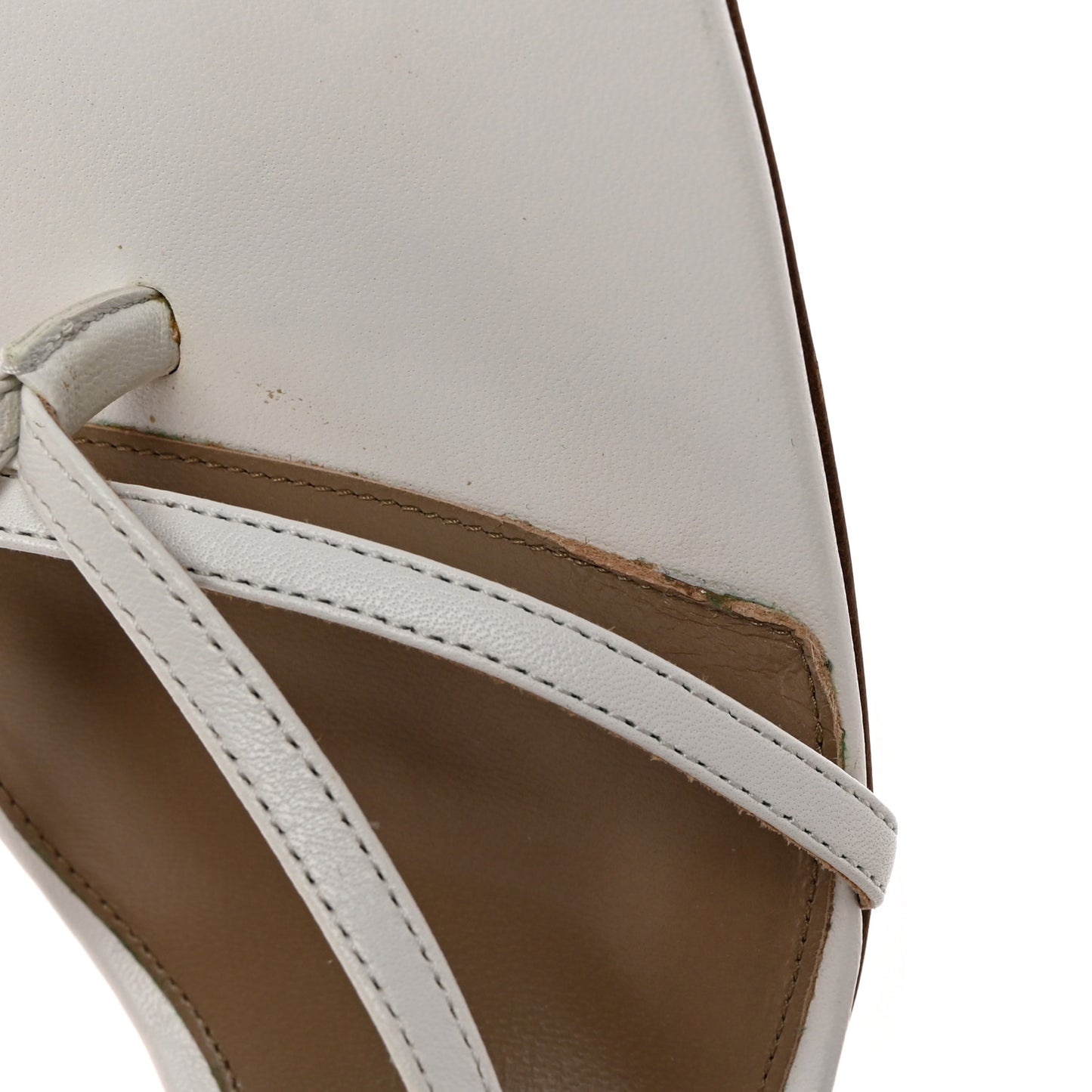 Lambskin Stretch Multi Strap 90mm Sandals 38 Optic White