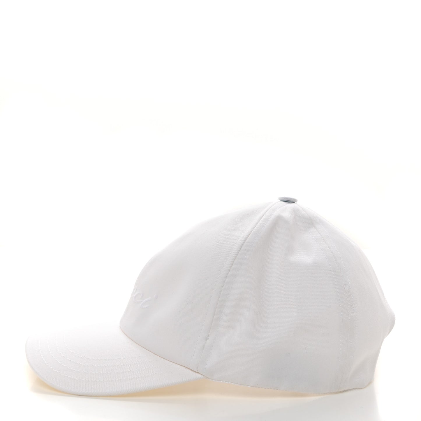 Canvas Embroidered Logo Baseball Hat M White