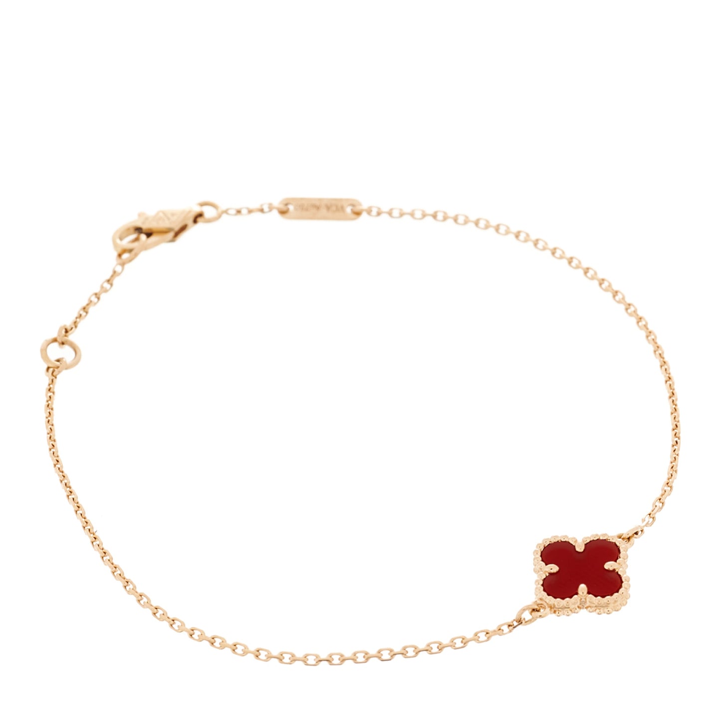 18K Rose Gold Carnelian Sweet Alhambra Bracelet