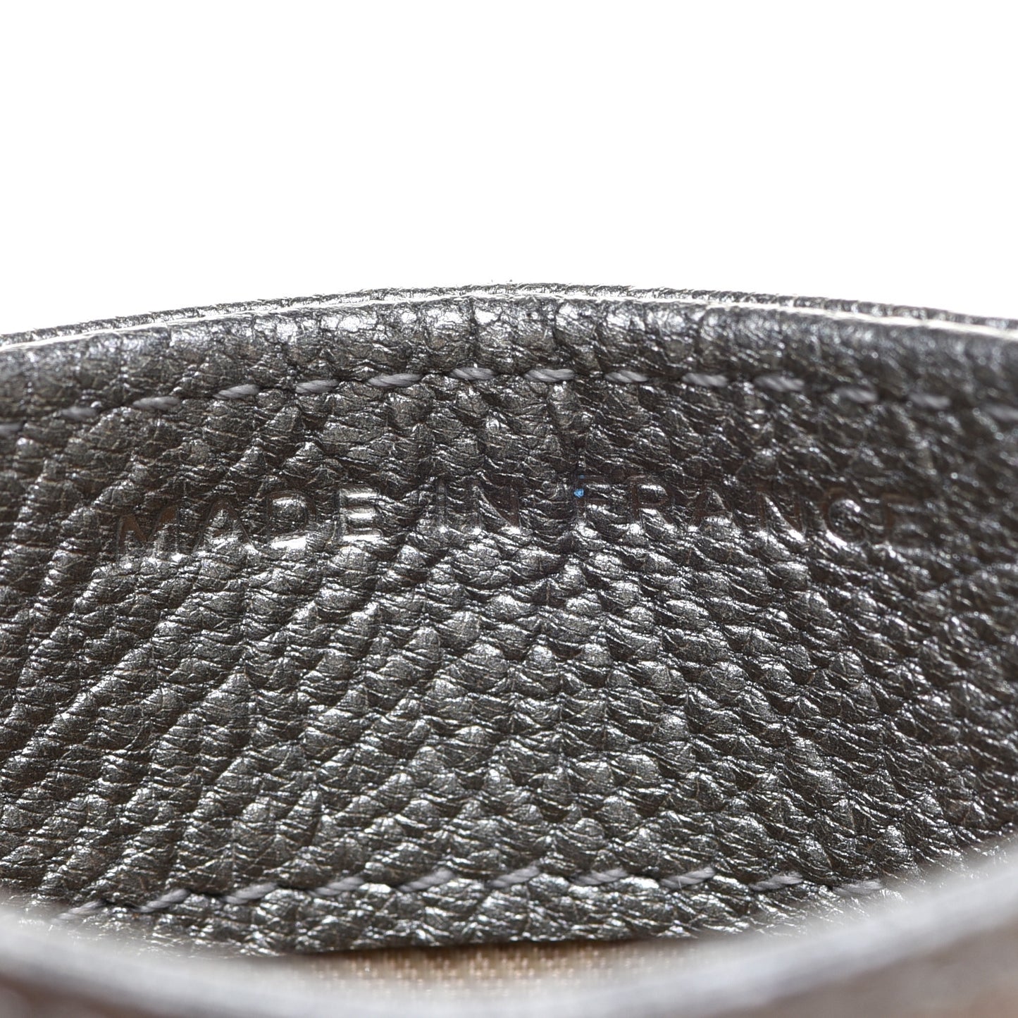 Metallic Goatskin CC Button Card Holder Silver