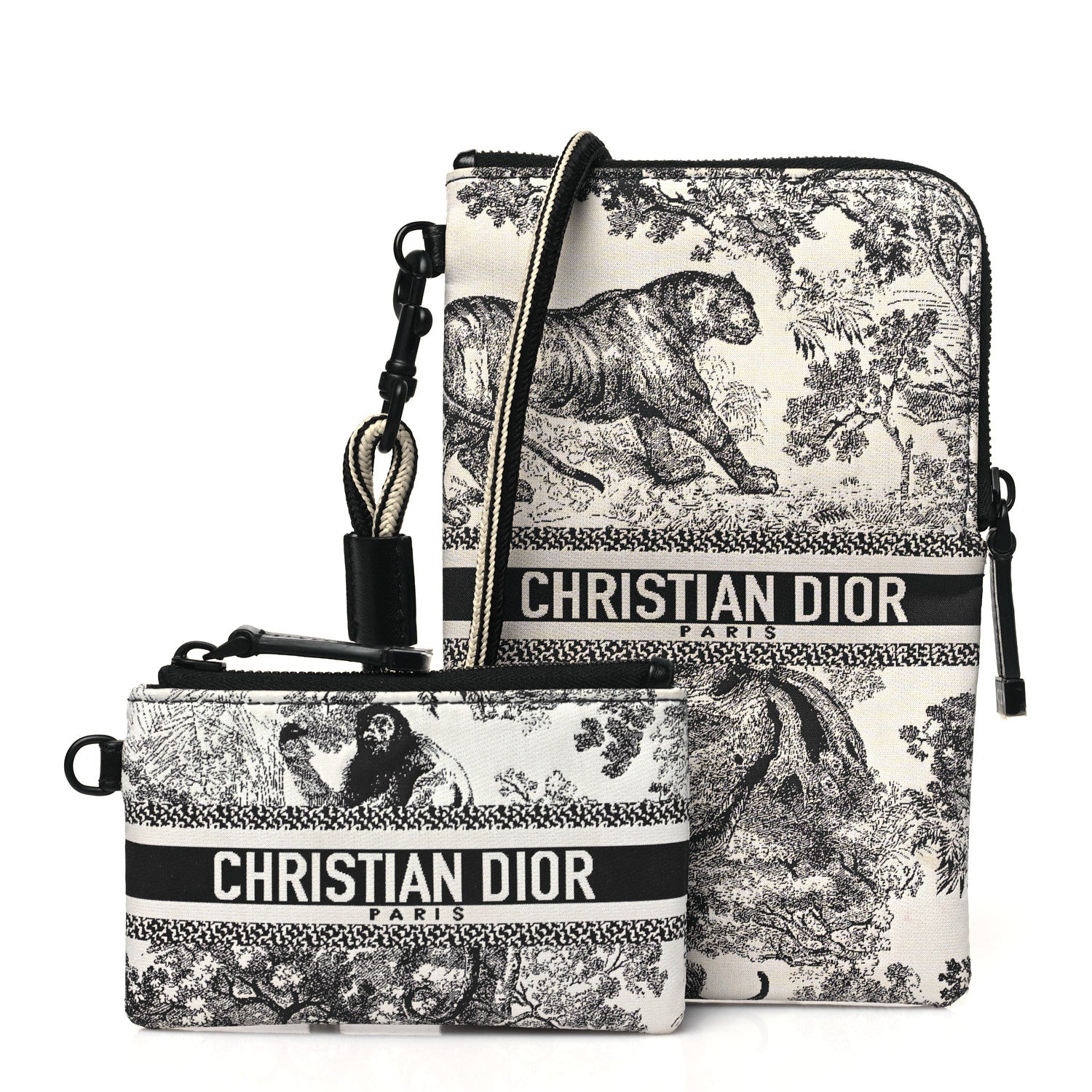 Christian Dior Technical Fabric Embroidered Toile De Jouy DiorTravel Multifunction Pouch Blue 3 of 11