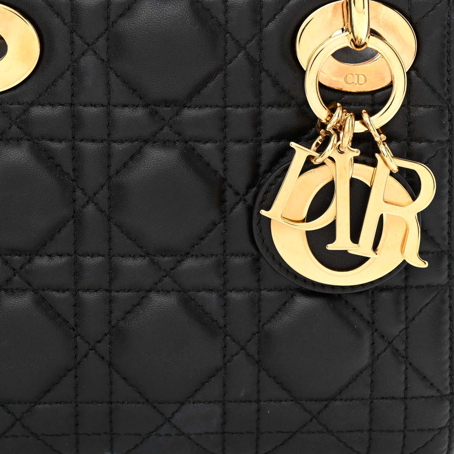 Christian Dior Lambskin Cannage Mini Lady Dior Black 8 of 10