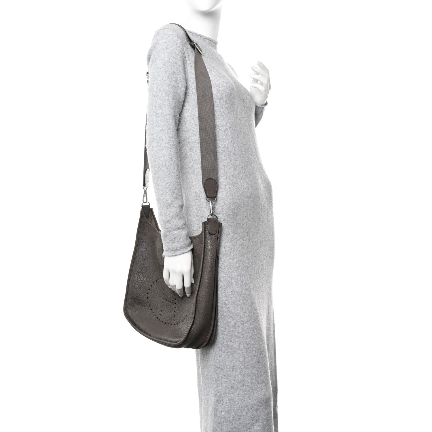 Hermes Taurillon Clemence Evelyne III GM Etain 2 of 11