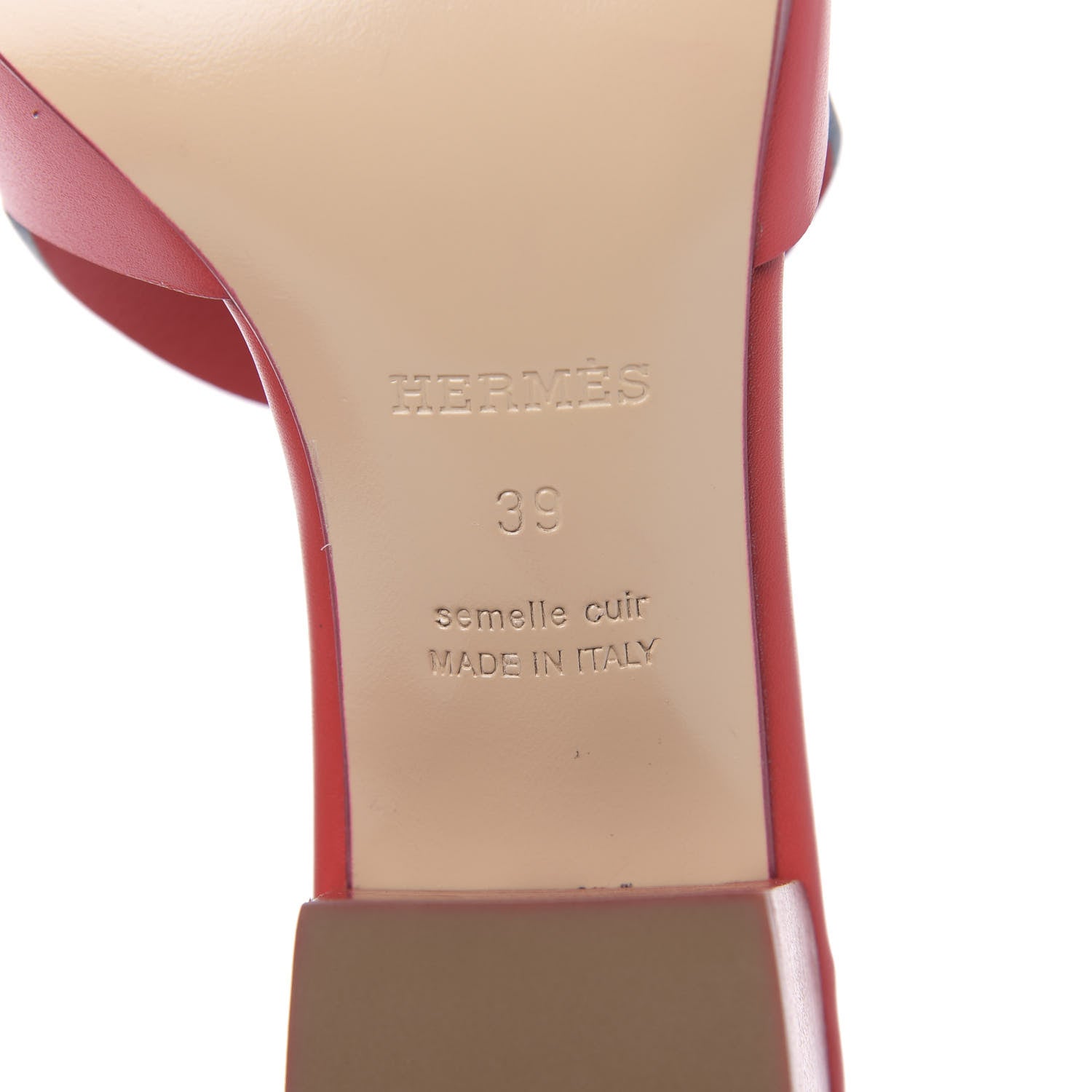 Hermes Raw Edged Calfskin Mona Sandals 39 Jasper Rouge 8 of 9
