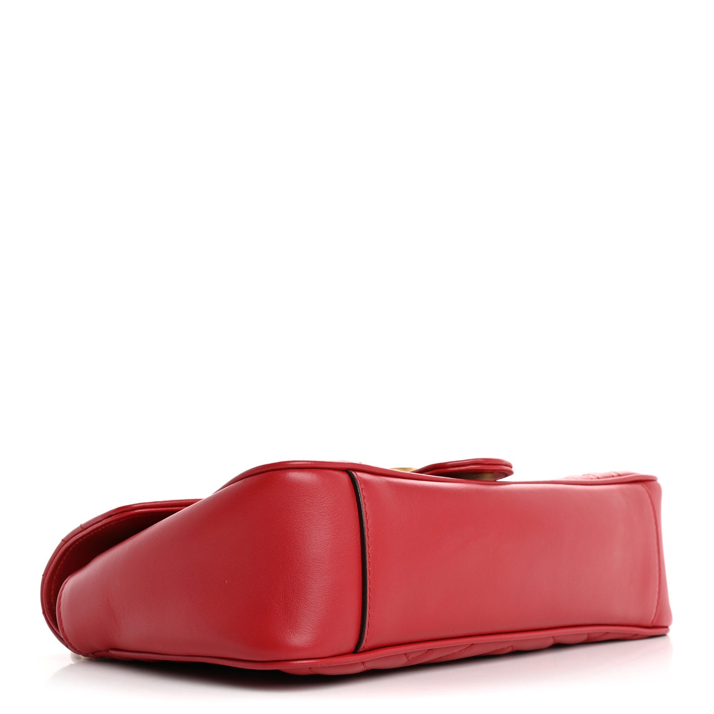 Calfskin Matelasse Small GG Marmont Shoulder Bag Hibiscus Red