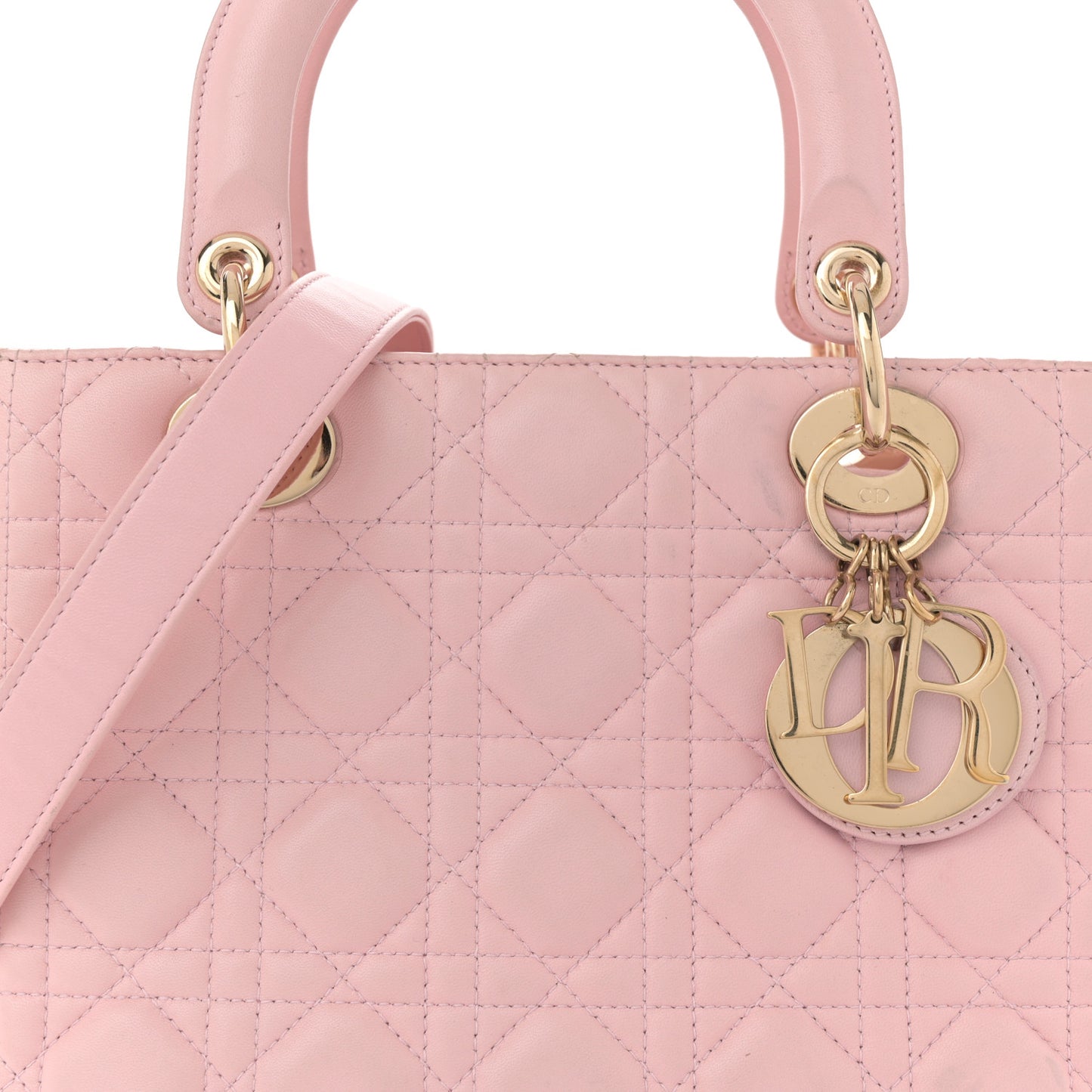 Lambskin Cannage Medium Lady Dior Light Pink