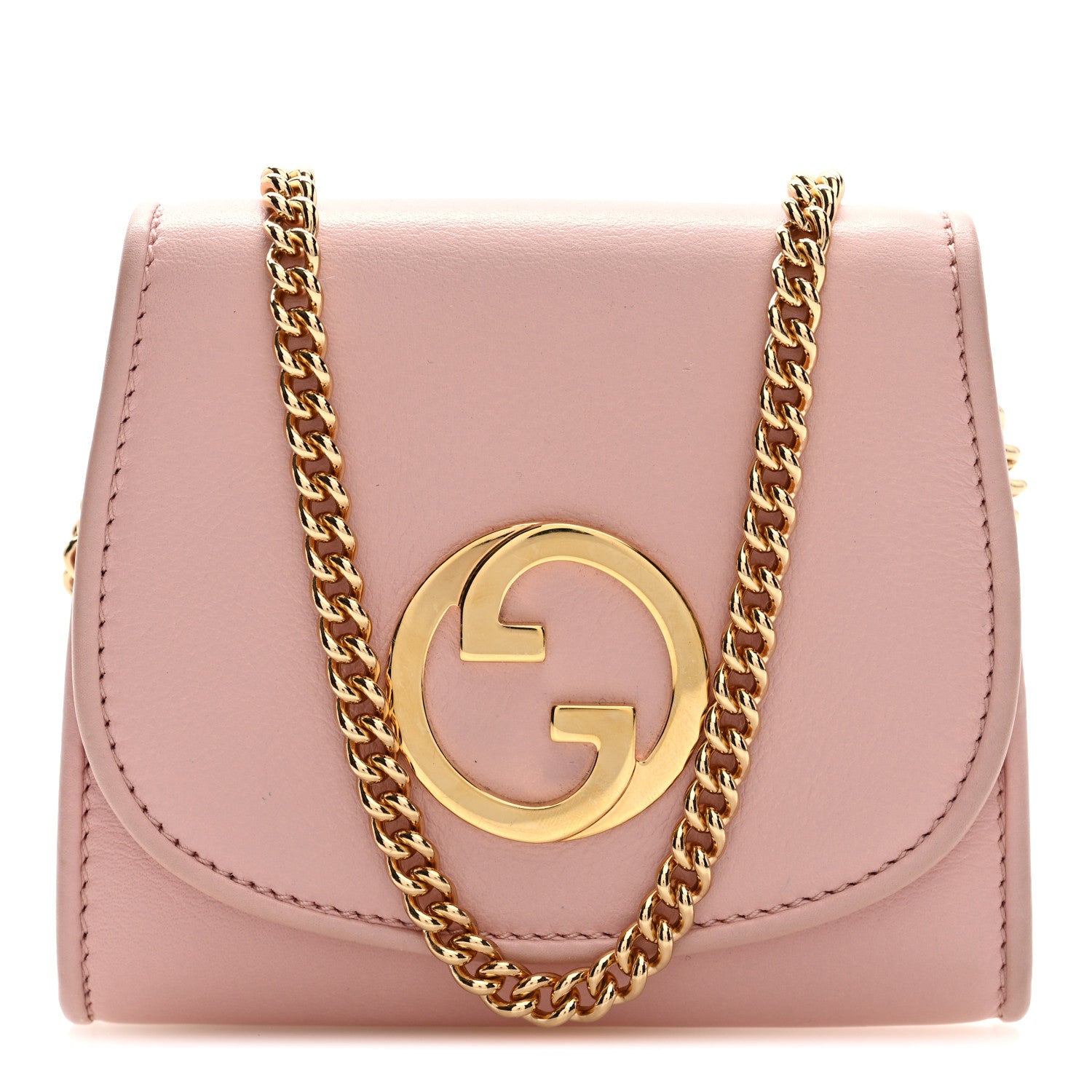 GUCCIショルダーバッグ Gucci Roxy Calfskin Medium Blondie Chain Wallet Powder Pink