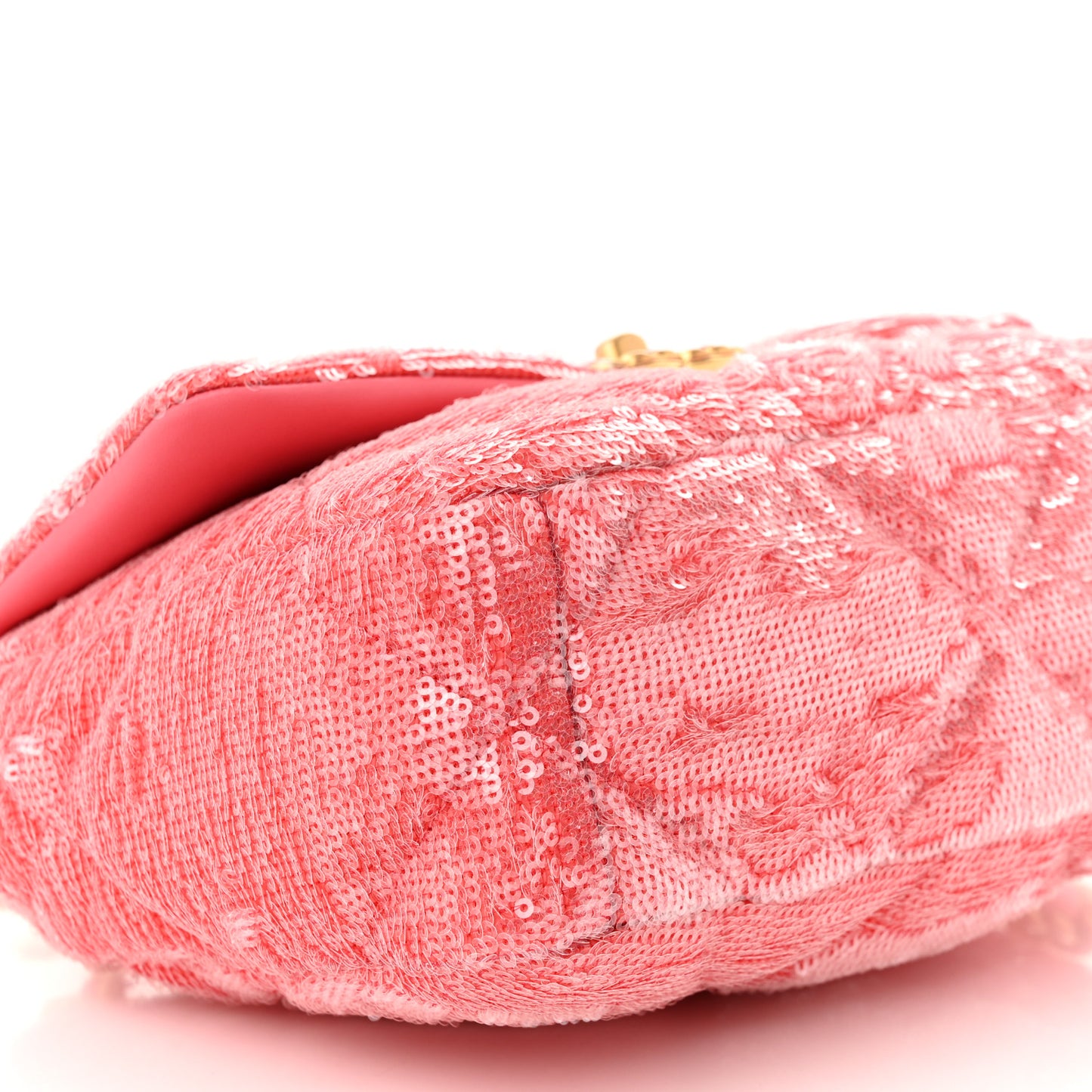 Sequin Quilted Medium Chanel 19 Flap Coral