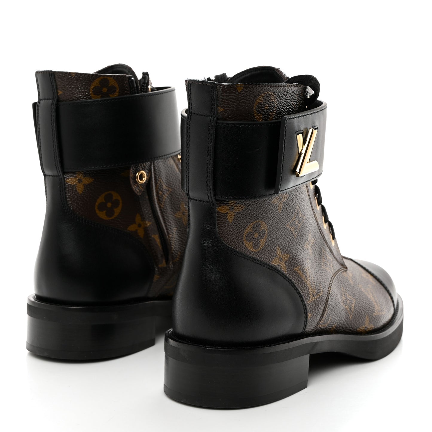 Calfskin Monogram Wonderland Flat Ranger Boots 39 Black