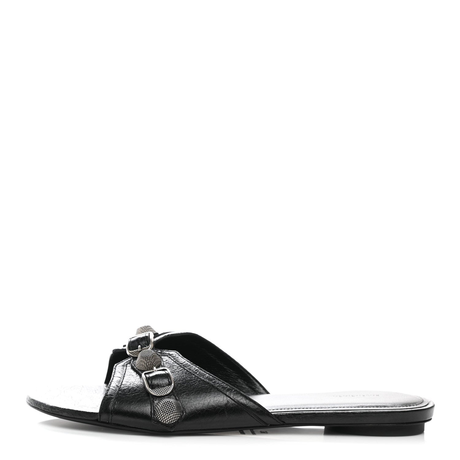 Balenciaga Agneau Arena Cagole Flat Slide Sandals 39 Black 1 of 8