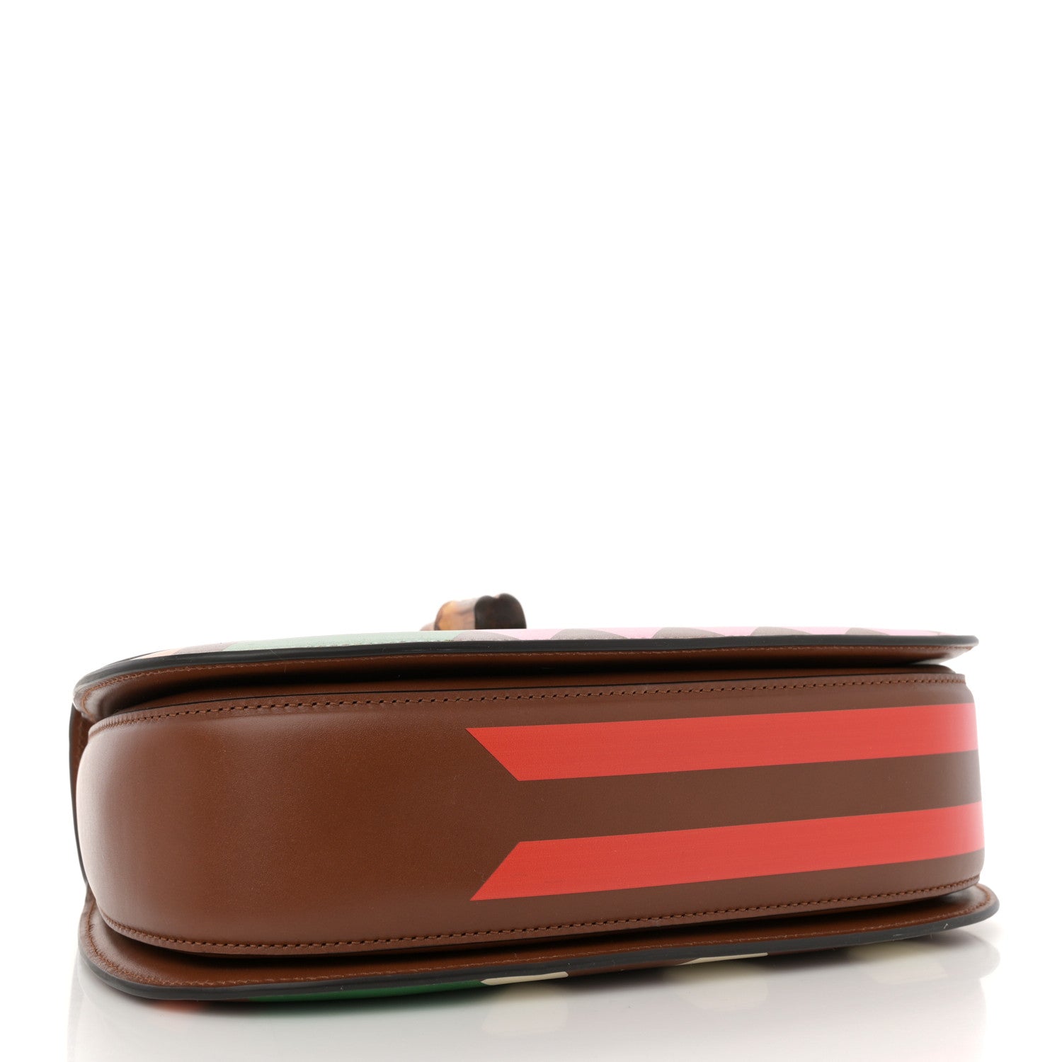 Gucci Calfskin Geometric Print Medium Bamboo 1947 Top Handle Bag Brown 4 of 10