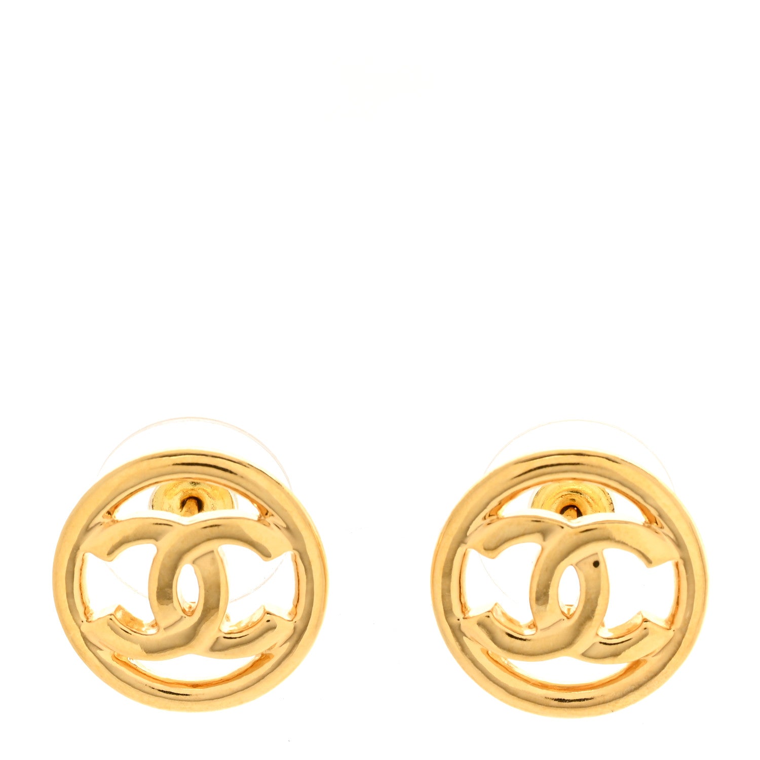 Chanel Metal CC Round Earrings Gold 1 of 4