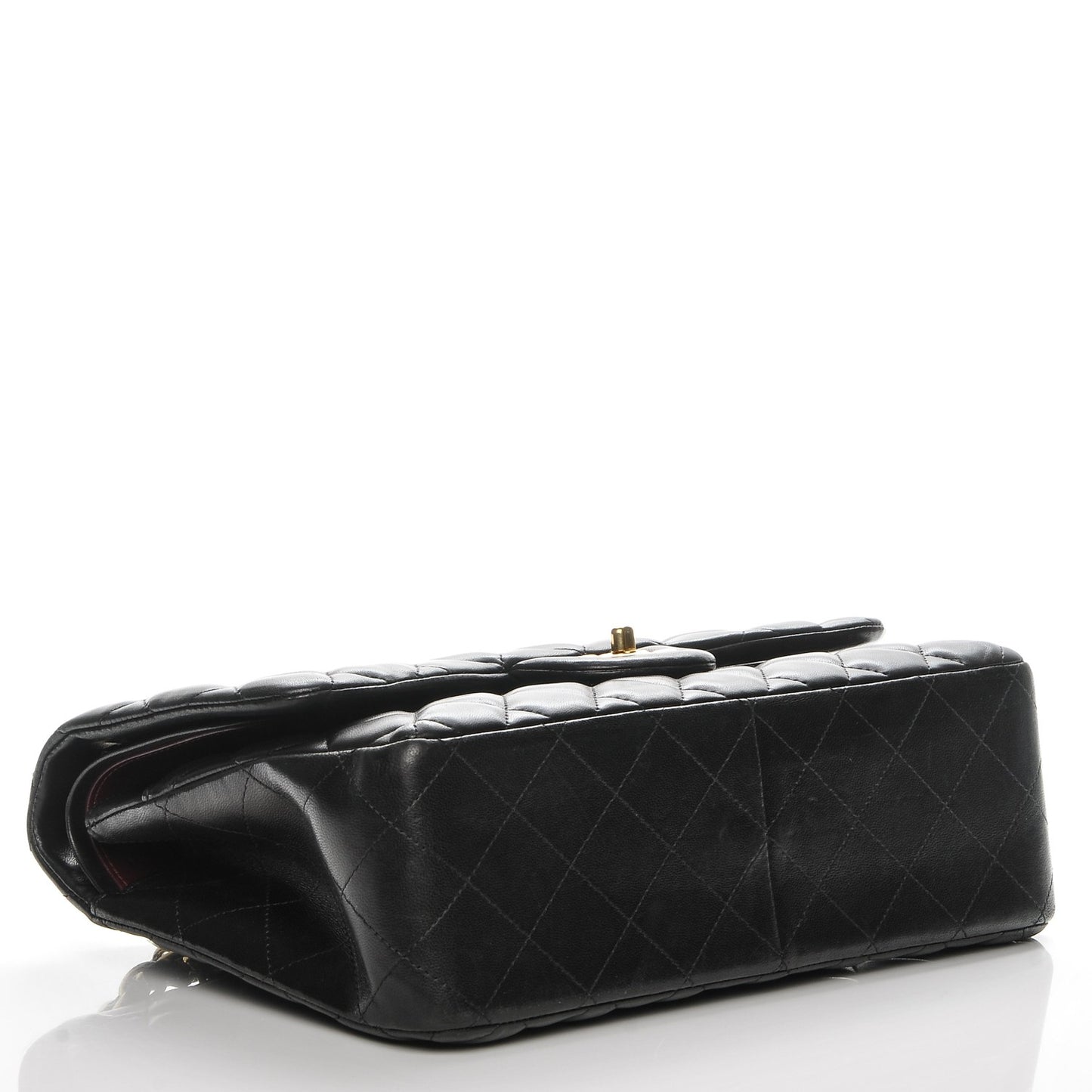 Lambskin Quilted Jumbo Double Flap Black